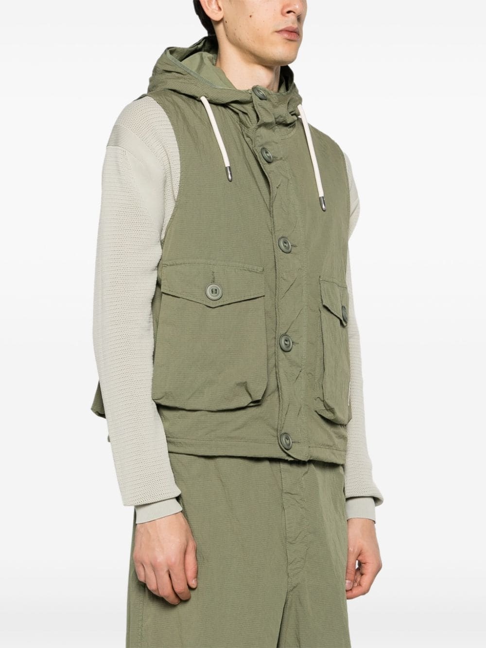 sleeveless ripstop hooded jacket - 3