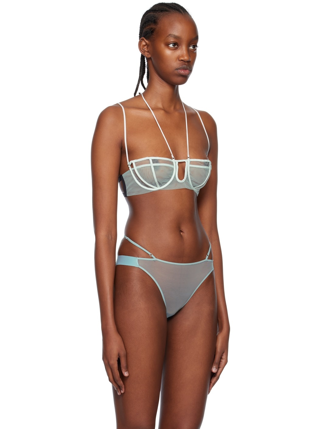 SSENSE Exclusive Blue Triple Petal Bra - 2