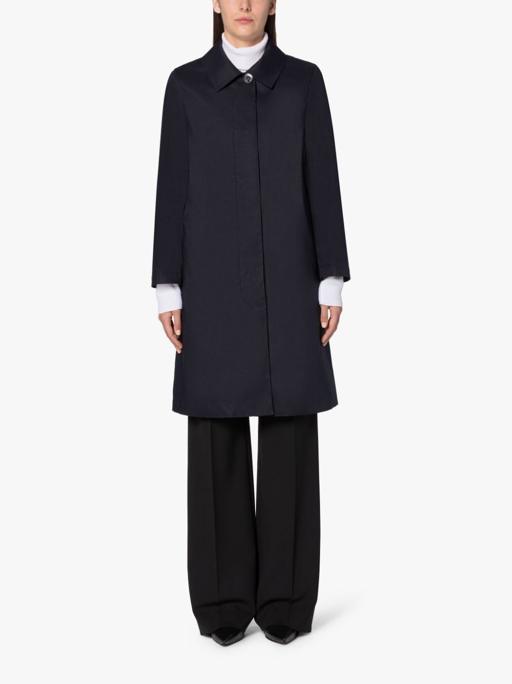 TARTAN BANTON NAVY RAINTEC COTTON COAT - 3