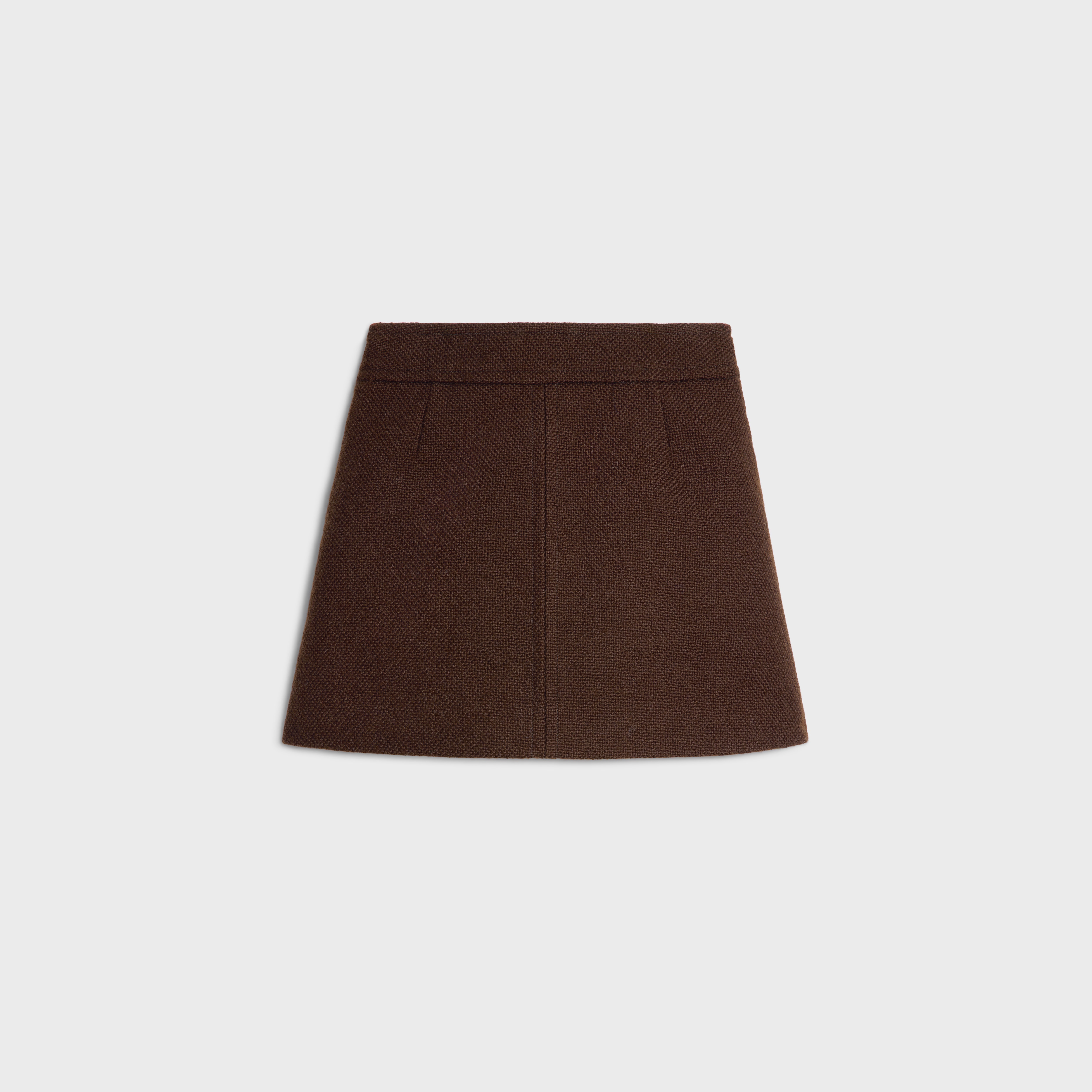 trapeze mini skirt in wool tweed - 2