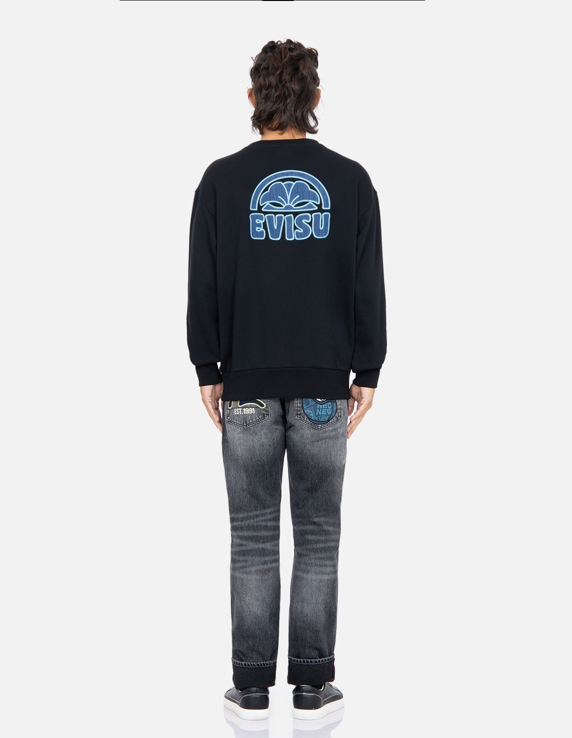 KAMON LOGO DENIM APPLIQUÉ SWEATSHIRT - 5