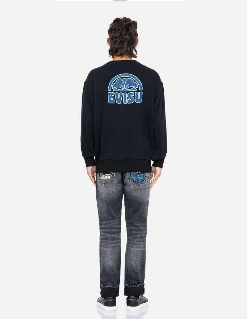 KAMON LOGO DENIM APPLIQUÉ SWEATSHIRT 5