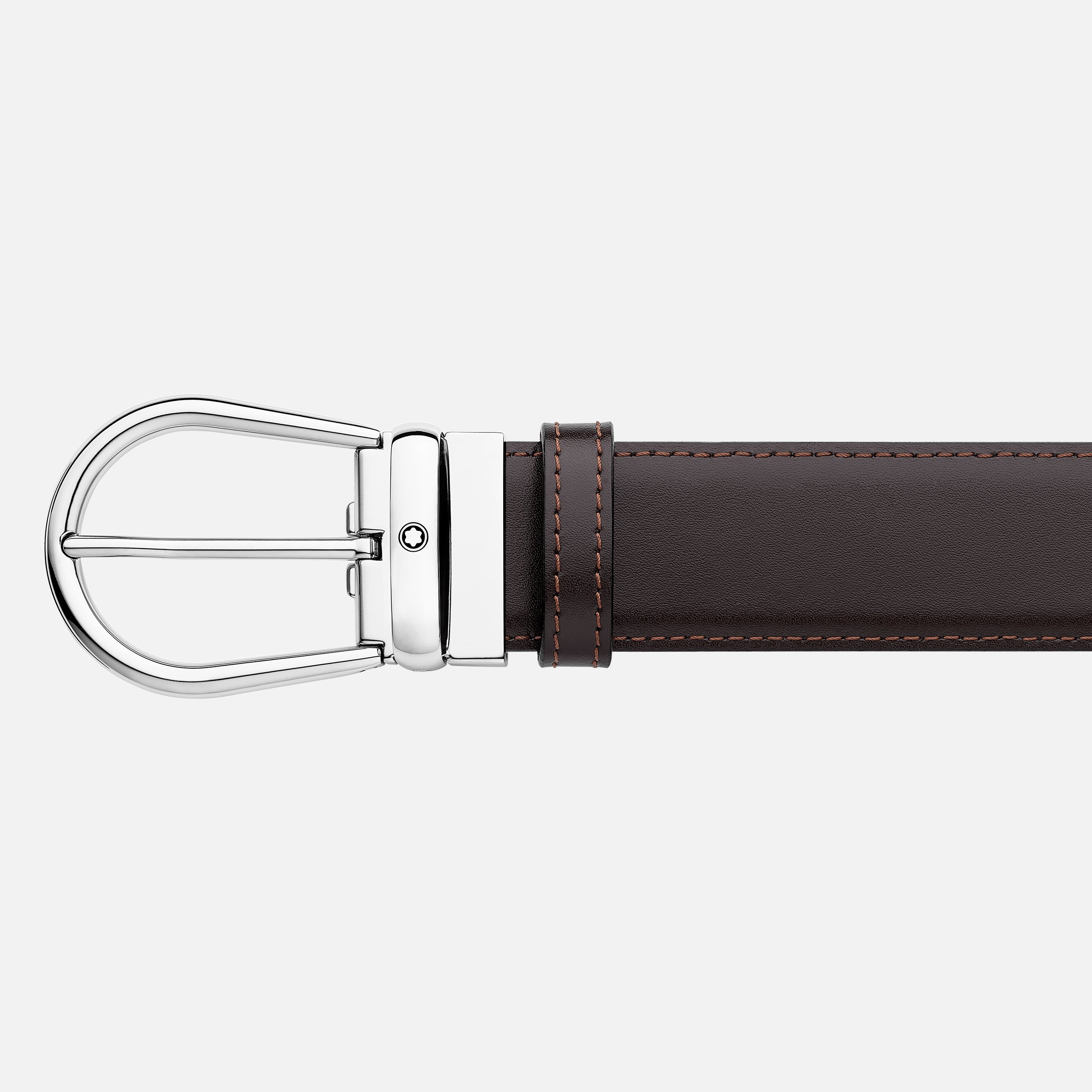Horseshoe buckle black/brown 35 mm reversible leather belt - 3