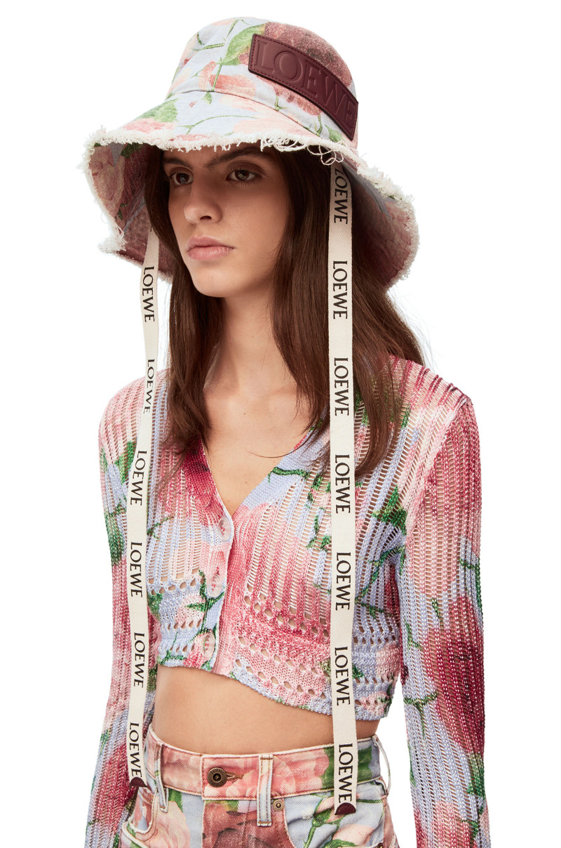 Roses fisherman hat in denim 3