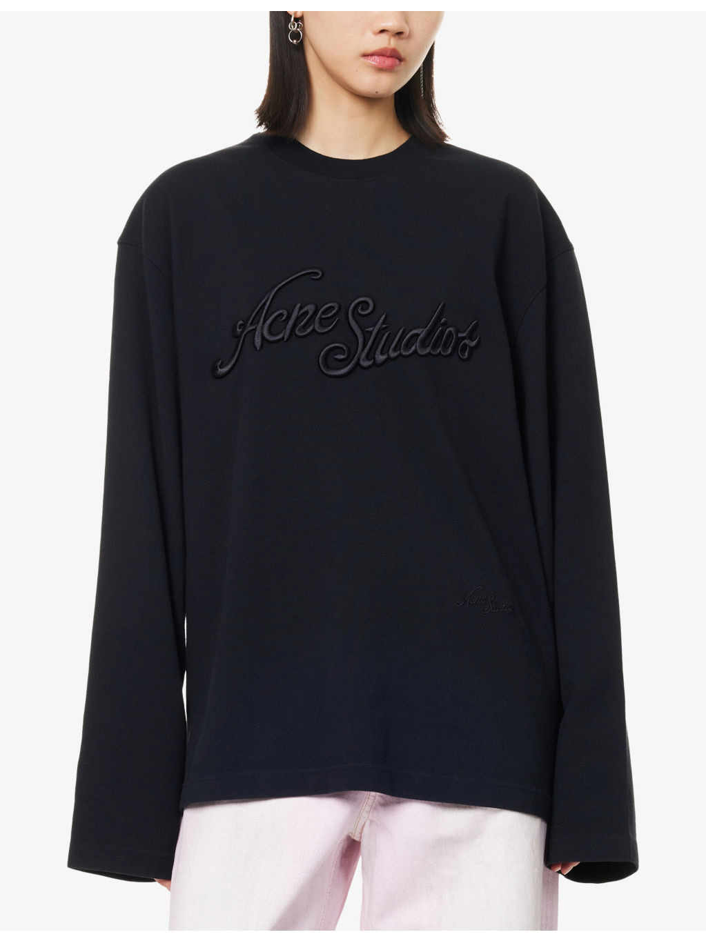 Relaxed-Fit Embroidered-Logo Cotton Sweatshirt - 3