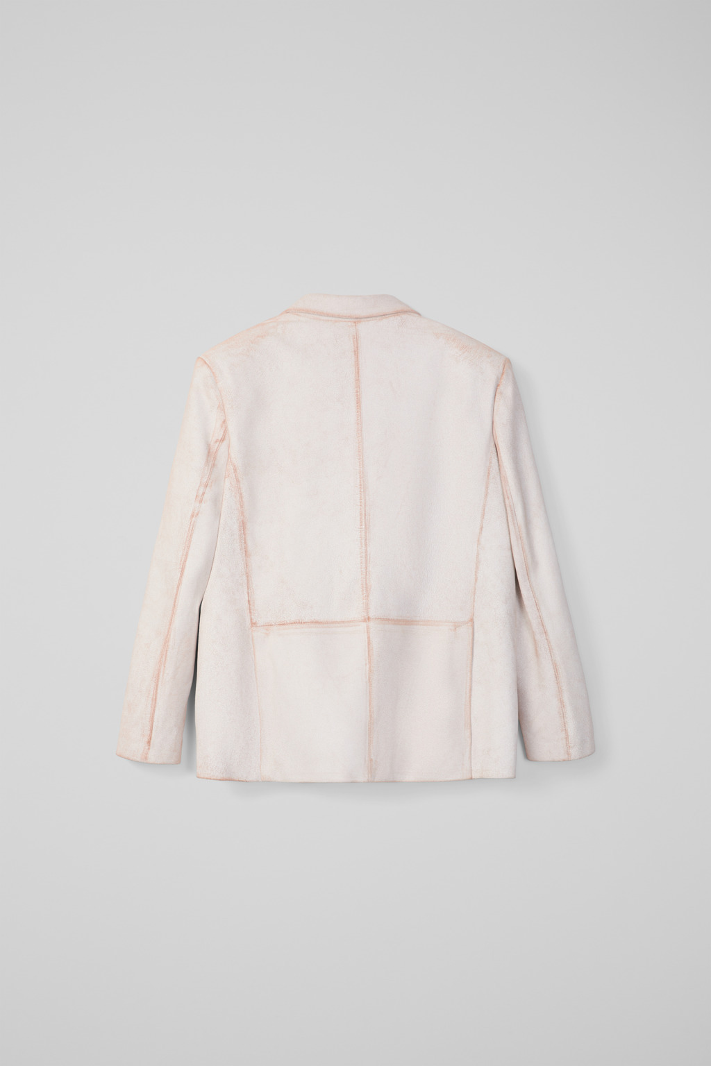 White cracked leather blazer - 3