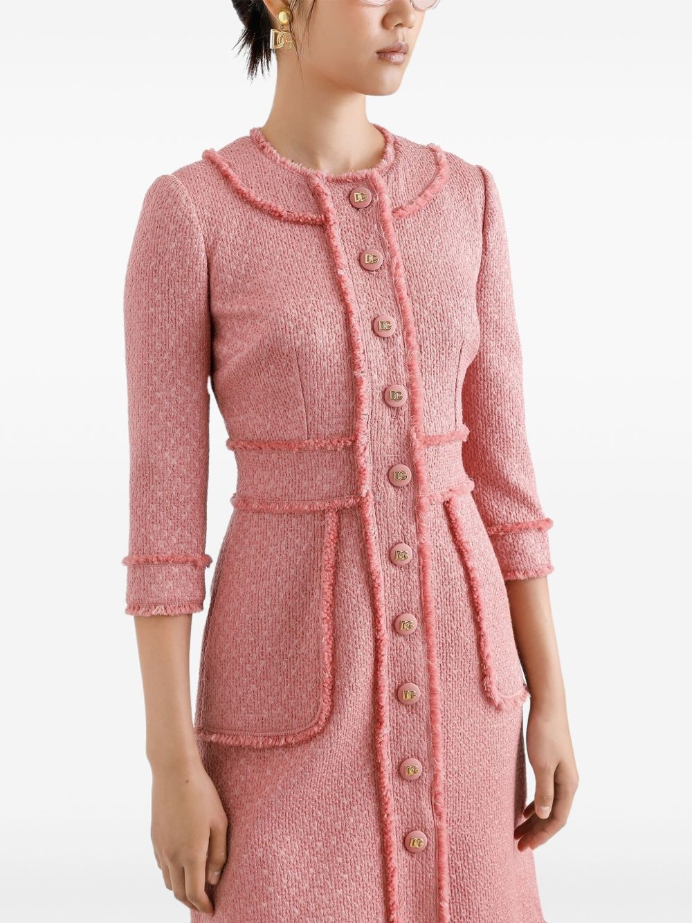 frayed-edge midi dress - 4