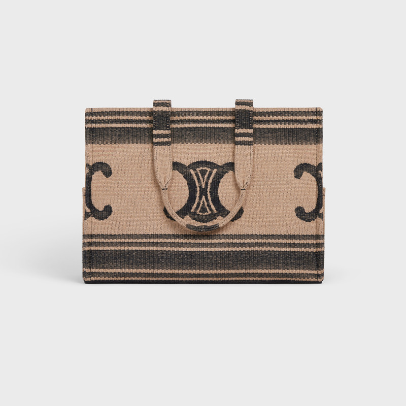 Large Cabas Thais in Textile with Triomphe and calfskin 3