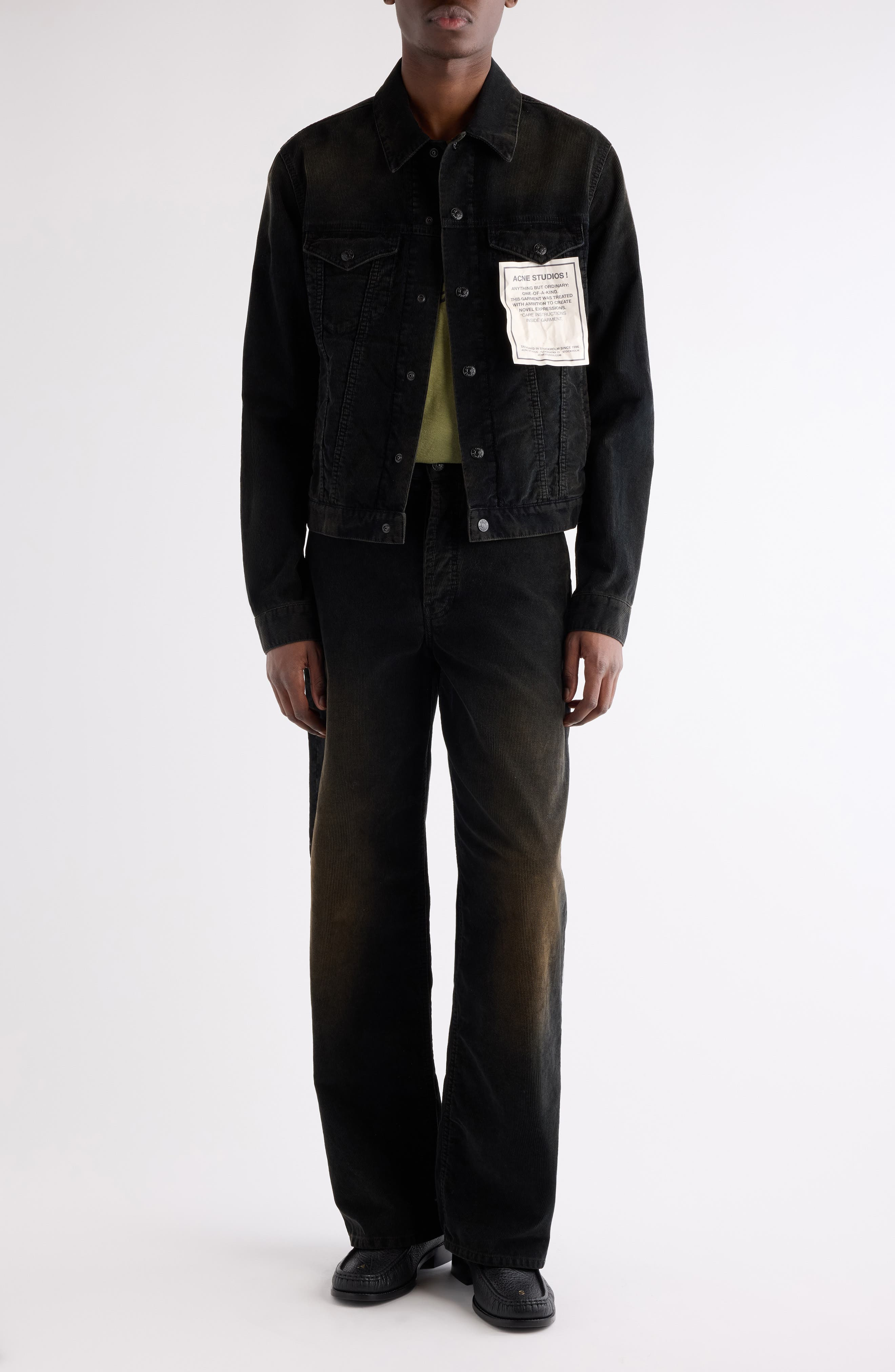 Acne Studios 1981 Straight Leg Organic Cotton Corduroy Pants in Black at Nordstrom - 2