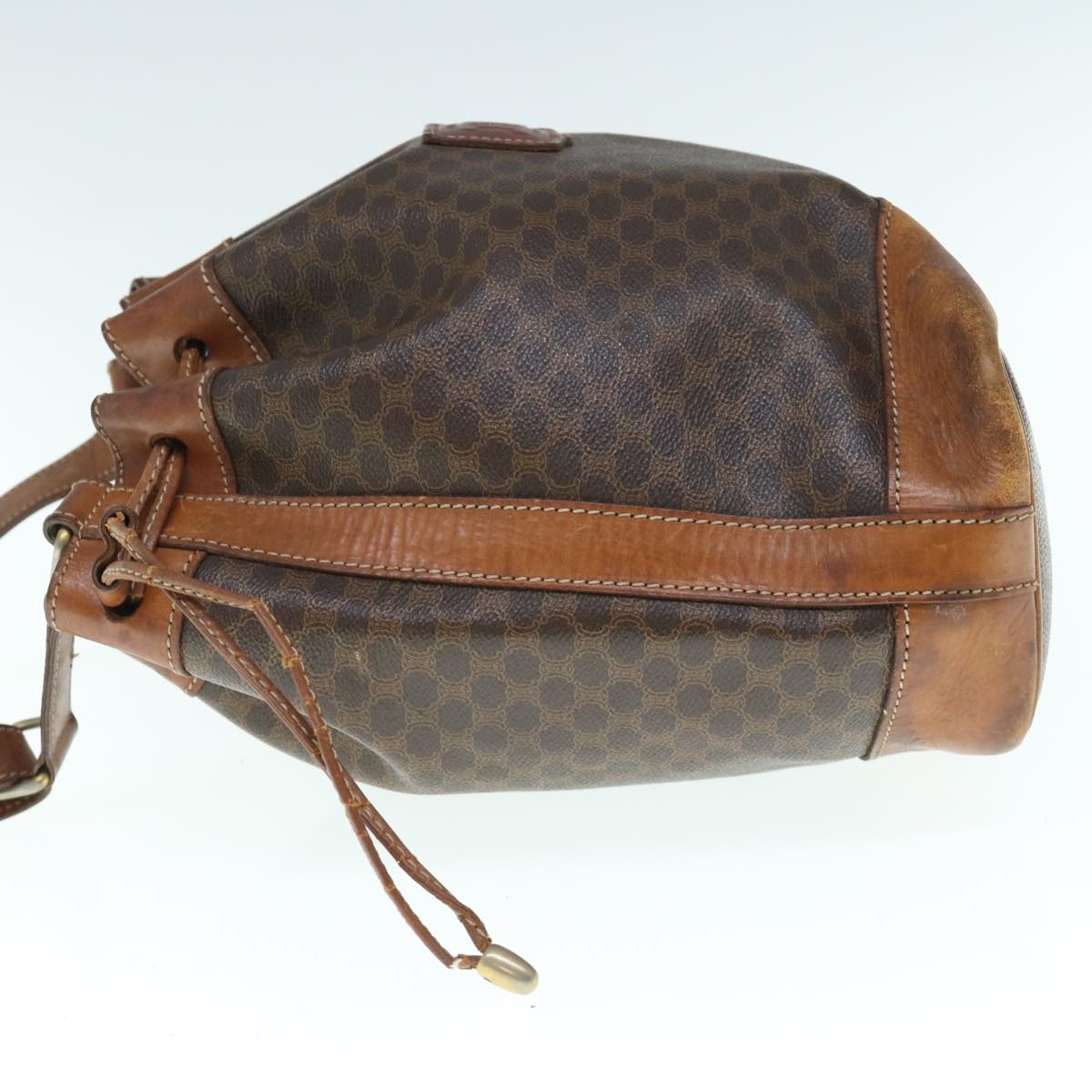 CELINE Macadam Canvas Shoulder Bag Pvc Leather Brown - 3
