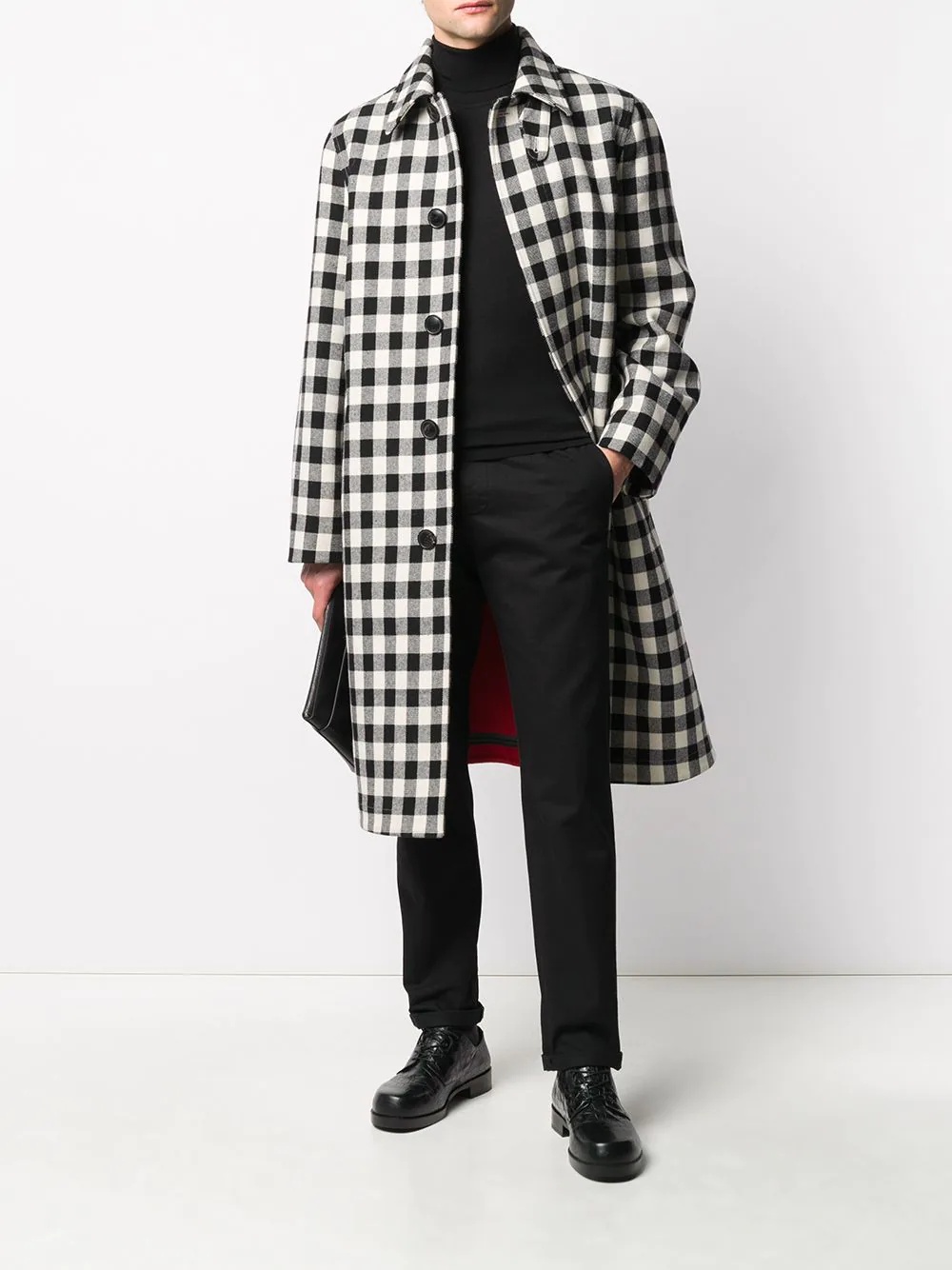 checked mac coat - 2