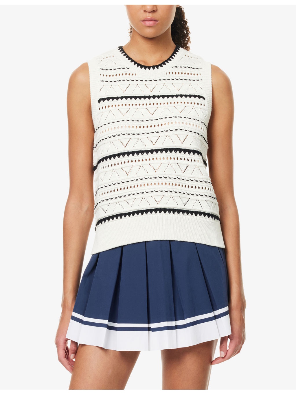 Athena Pointelle Knitted Vest - 3