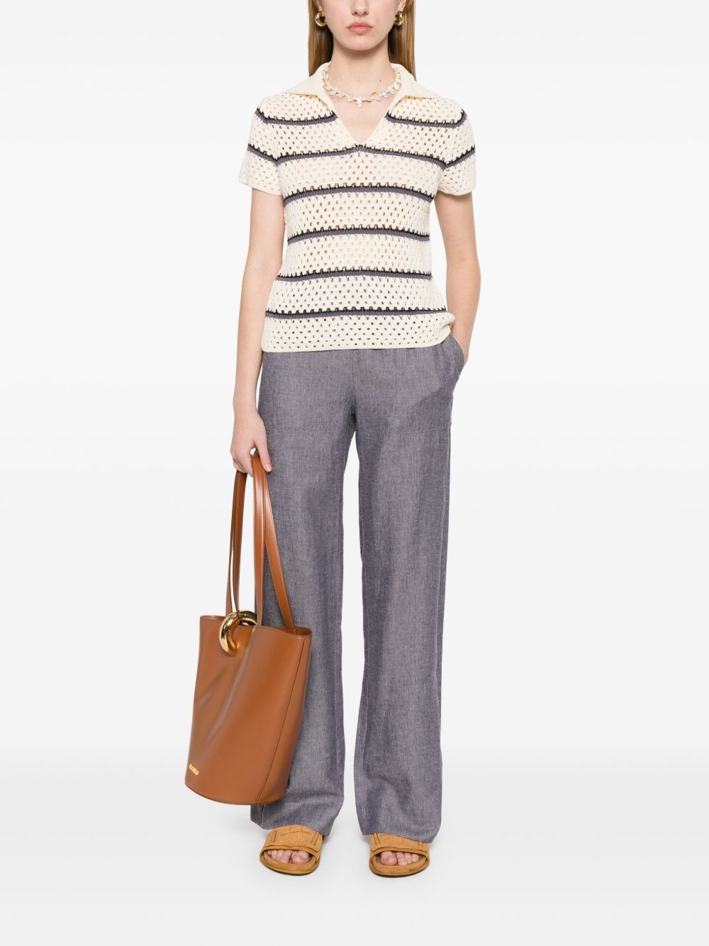 macrame striped top - 2