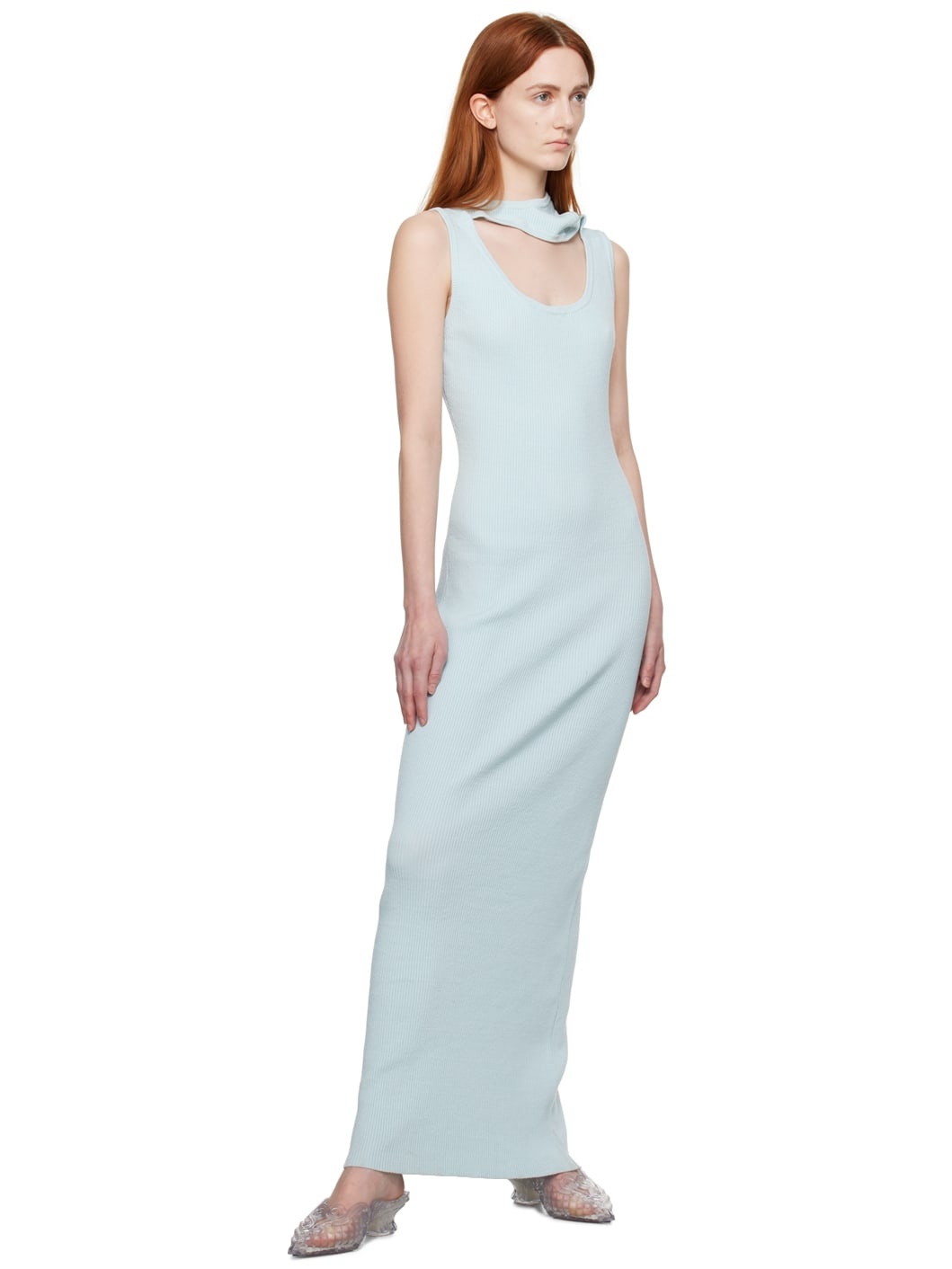 Blue Classic Triple Collar Maxi Dress - 4
