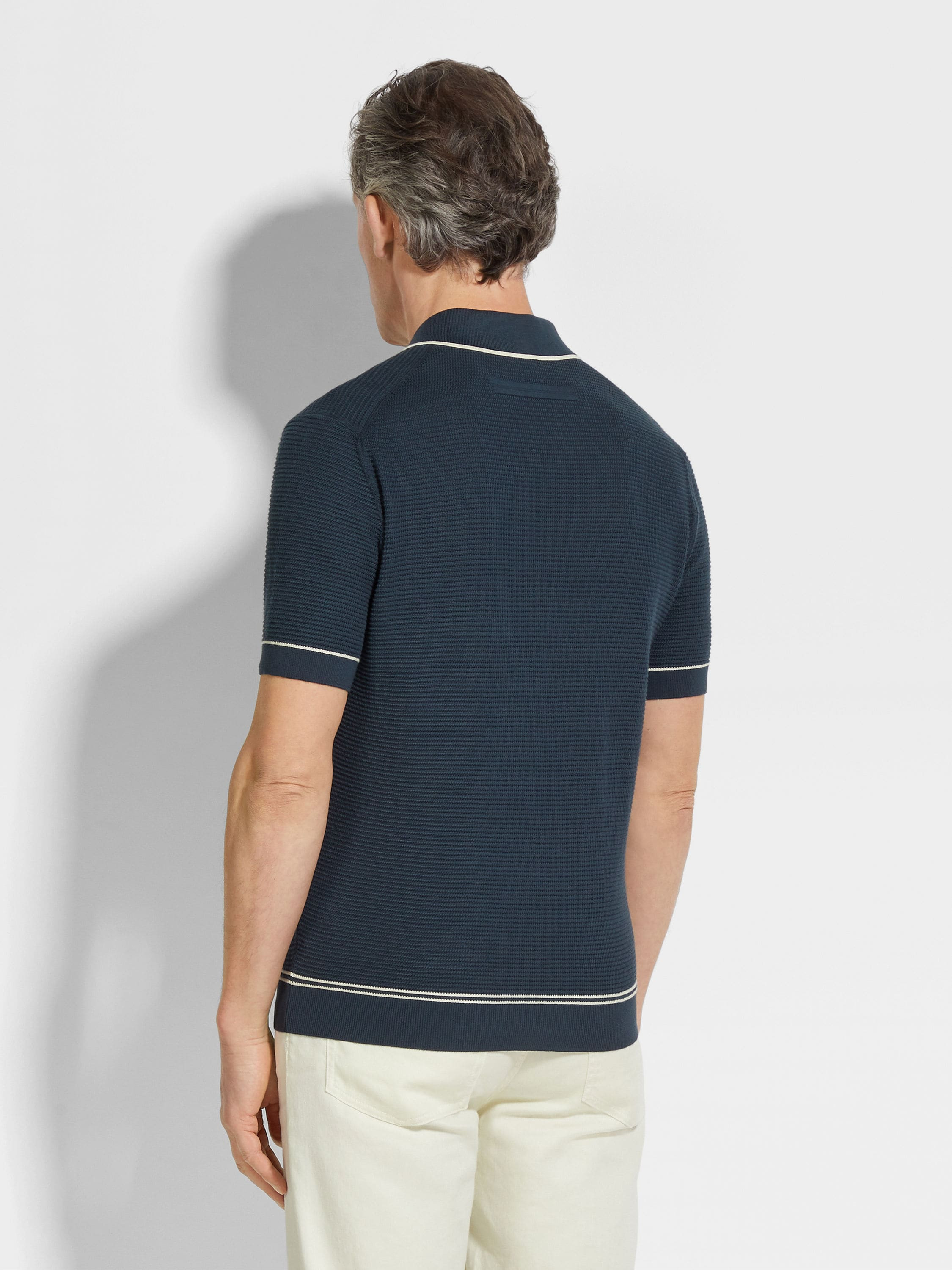 DARK TEAL BLUE PREMIUM COTTON POLO SHIRT - 5