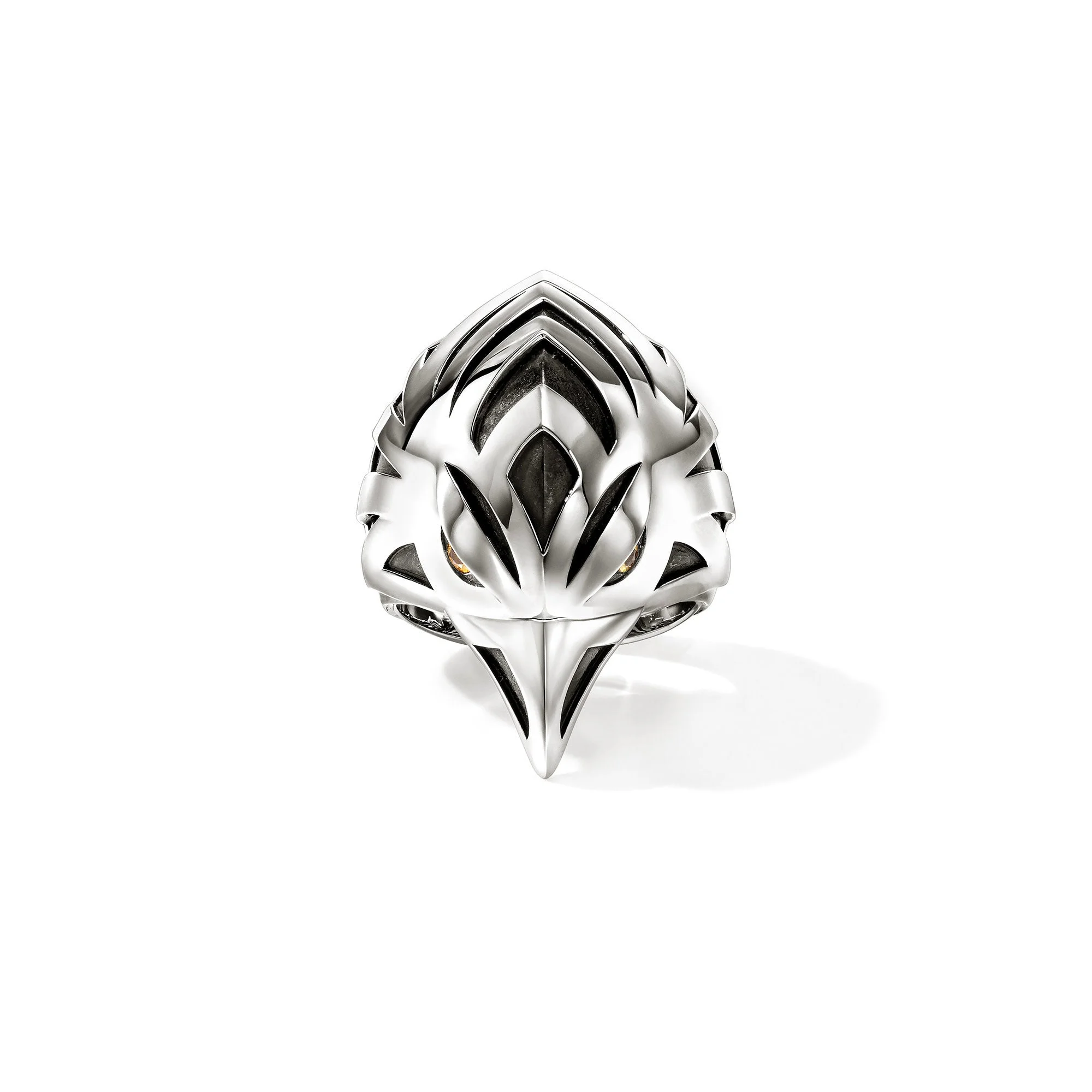 Legends Eagle Ring, Sterling Silver, Yellow Sapphire - 1