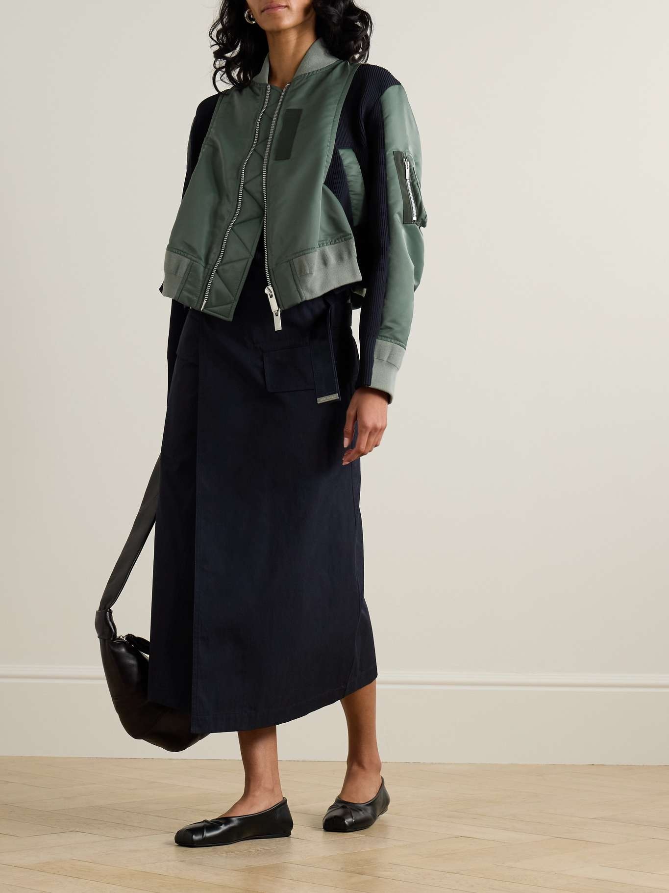 sacai Nylon Twill x Knit Blouson | REVERSIBLE