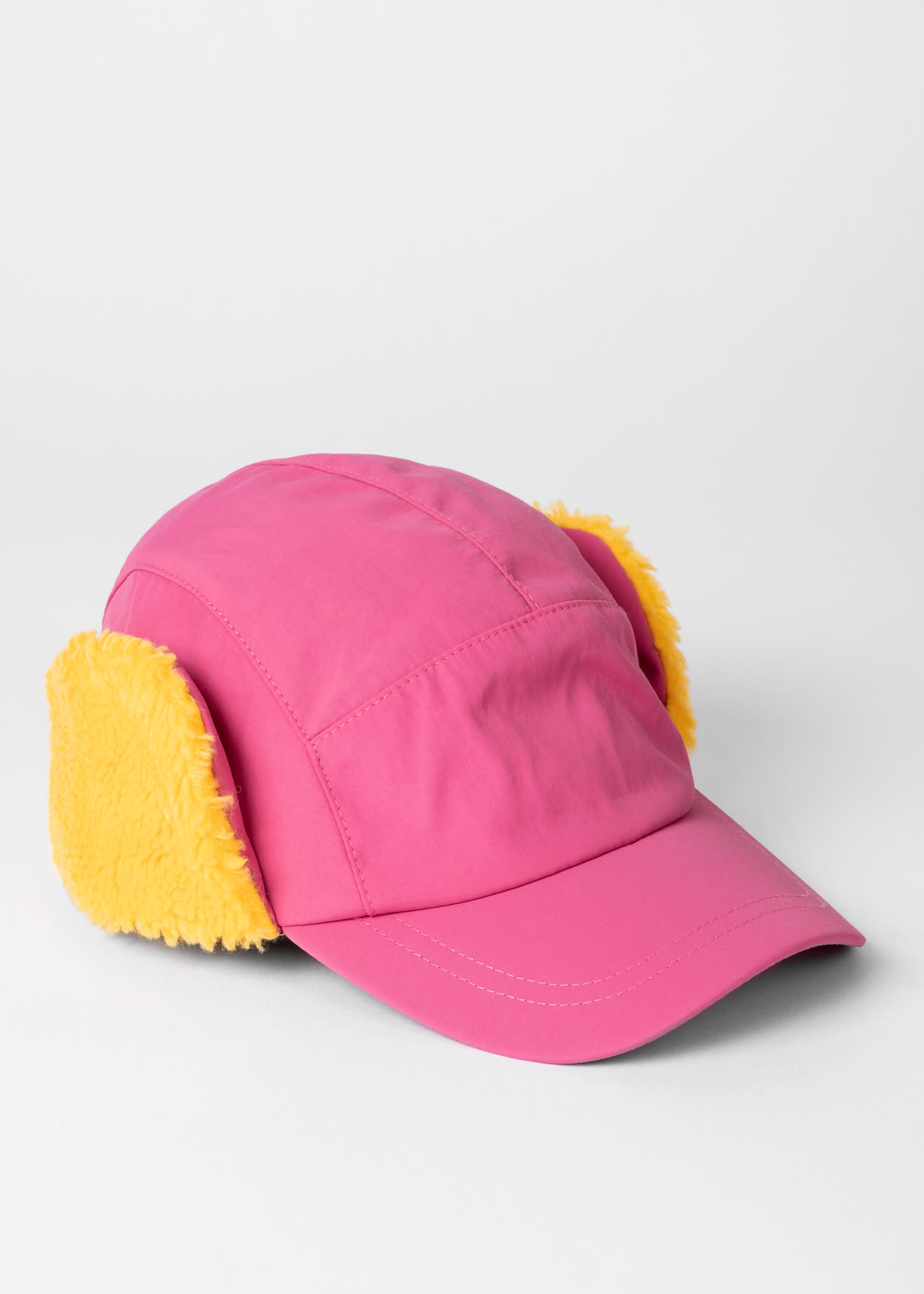 Pink Cap With Faux Shearling Trim - 6