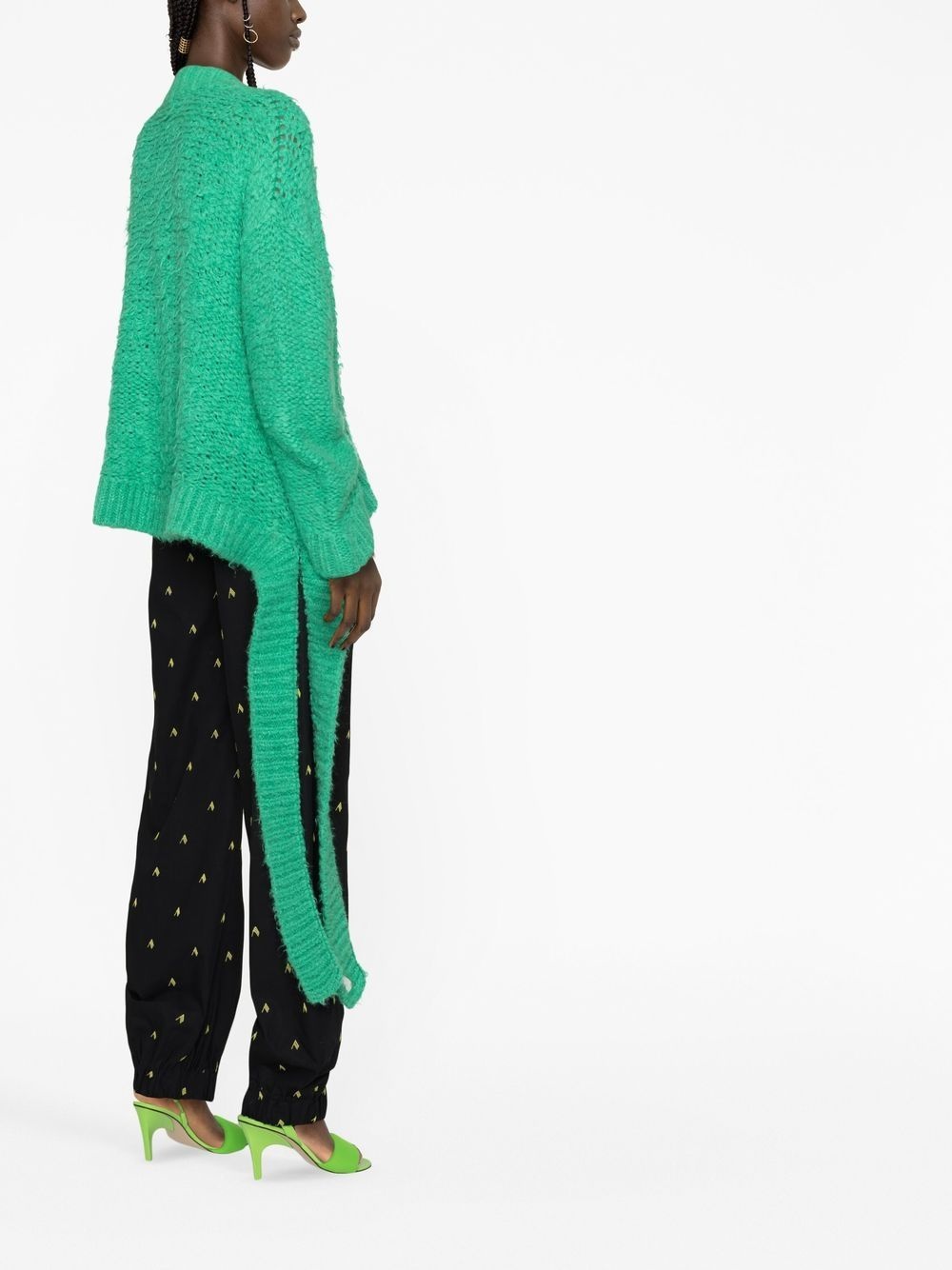 open-knit V-neck jumper - 3