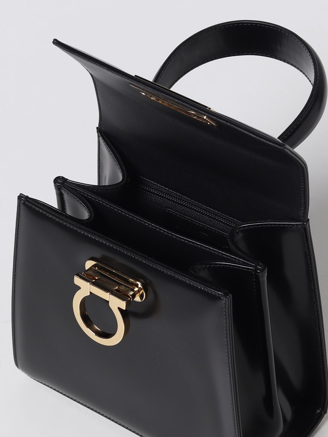 Ferragamo Iconic Top Handle bag in leather with Gancini - 4