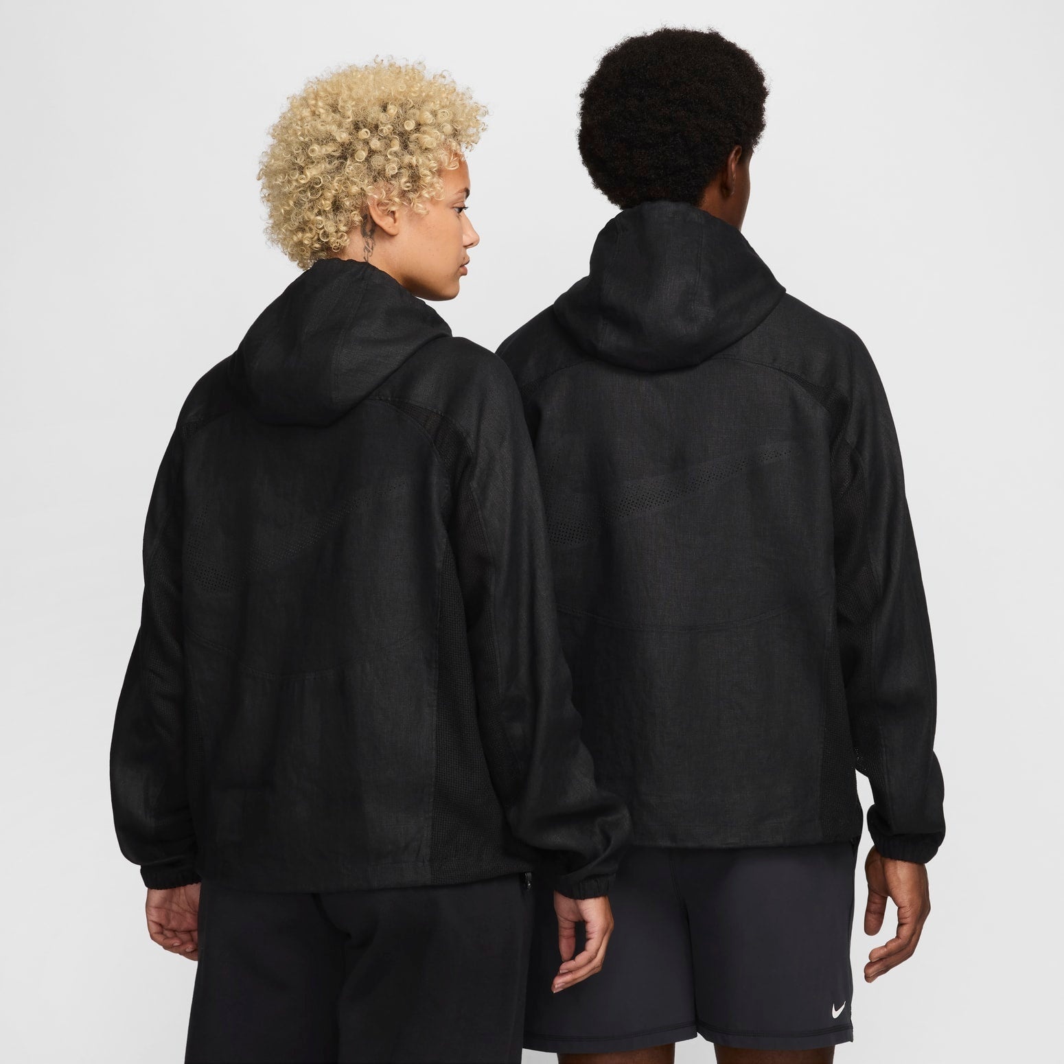 Nike x Stussy Linen Jacket Hoodie 'Black White' FZ5751-010 - 6