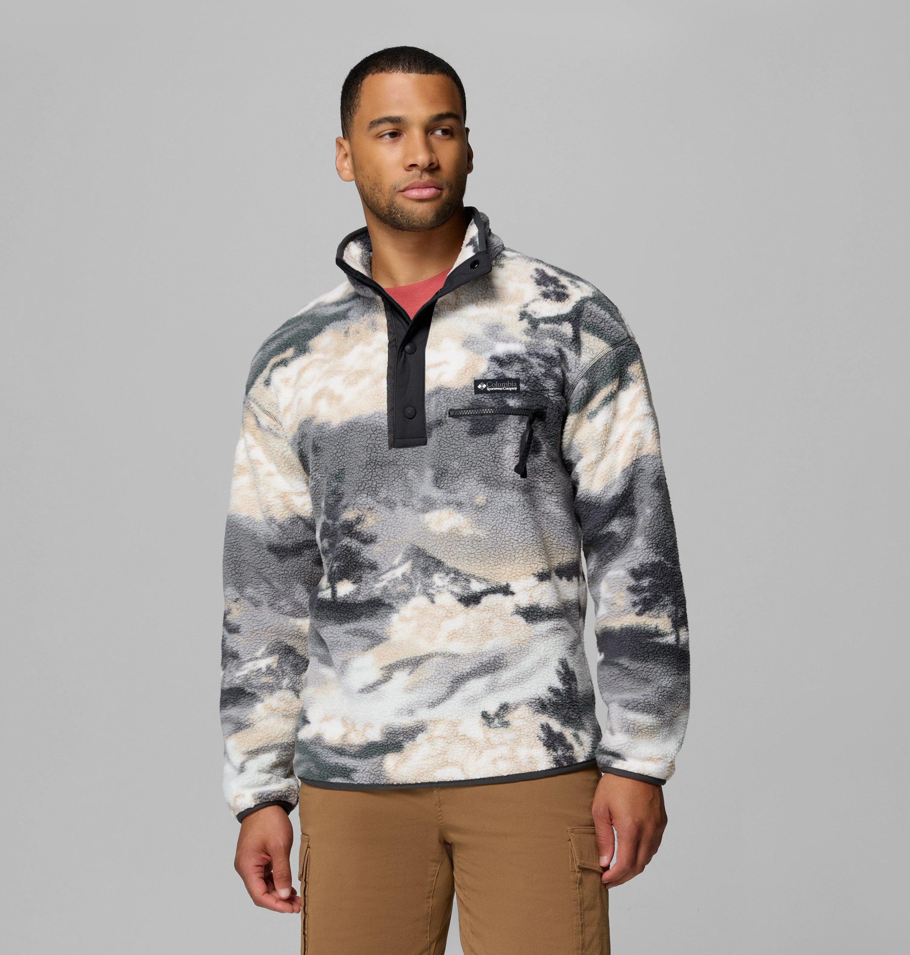 Men's Helvetia II Printed Half Snap Printed Fleece Pullover - 1