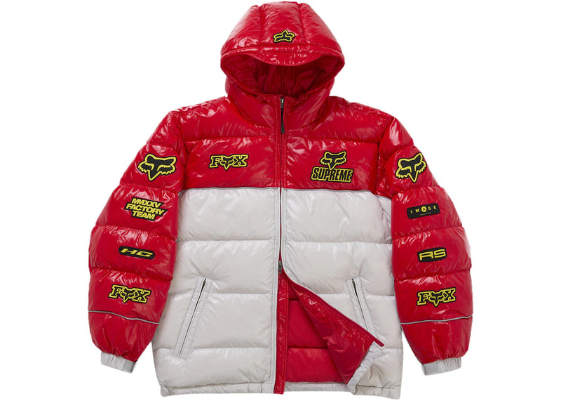 Supreme Supreme Fox Racing Shiny Down Puffer Jacket White outlook