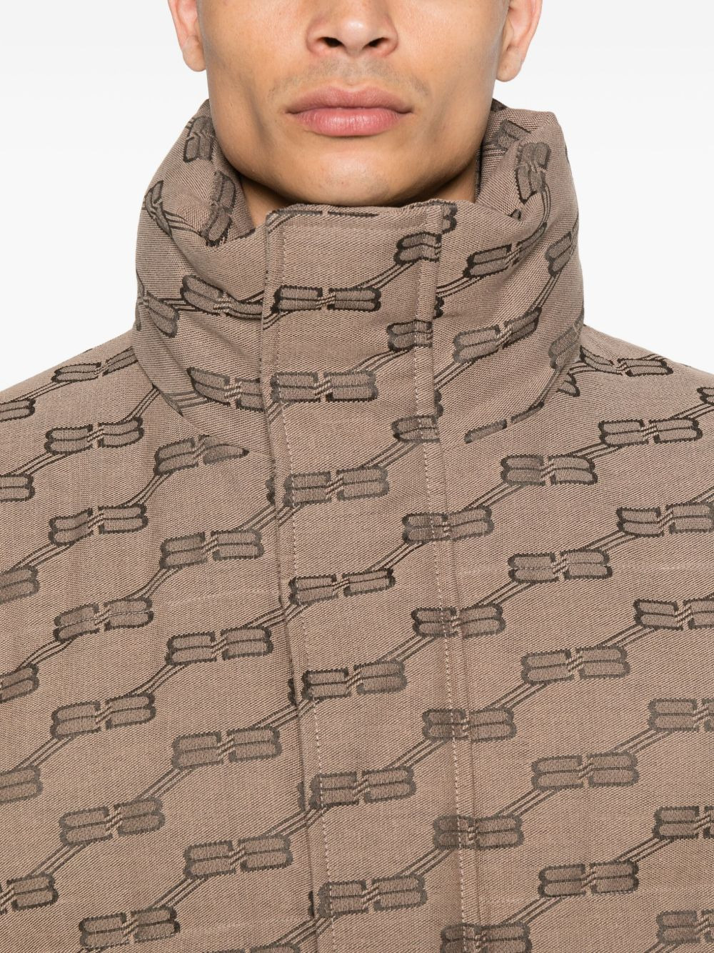 logo-pattern quilted  padded jacket - 5