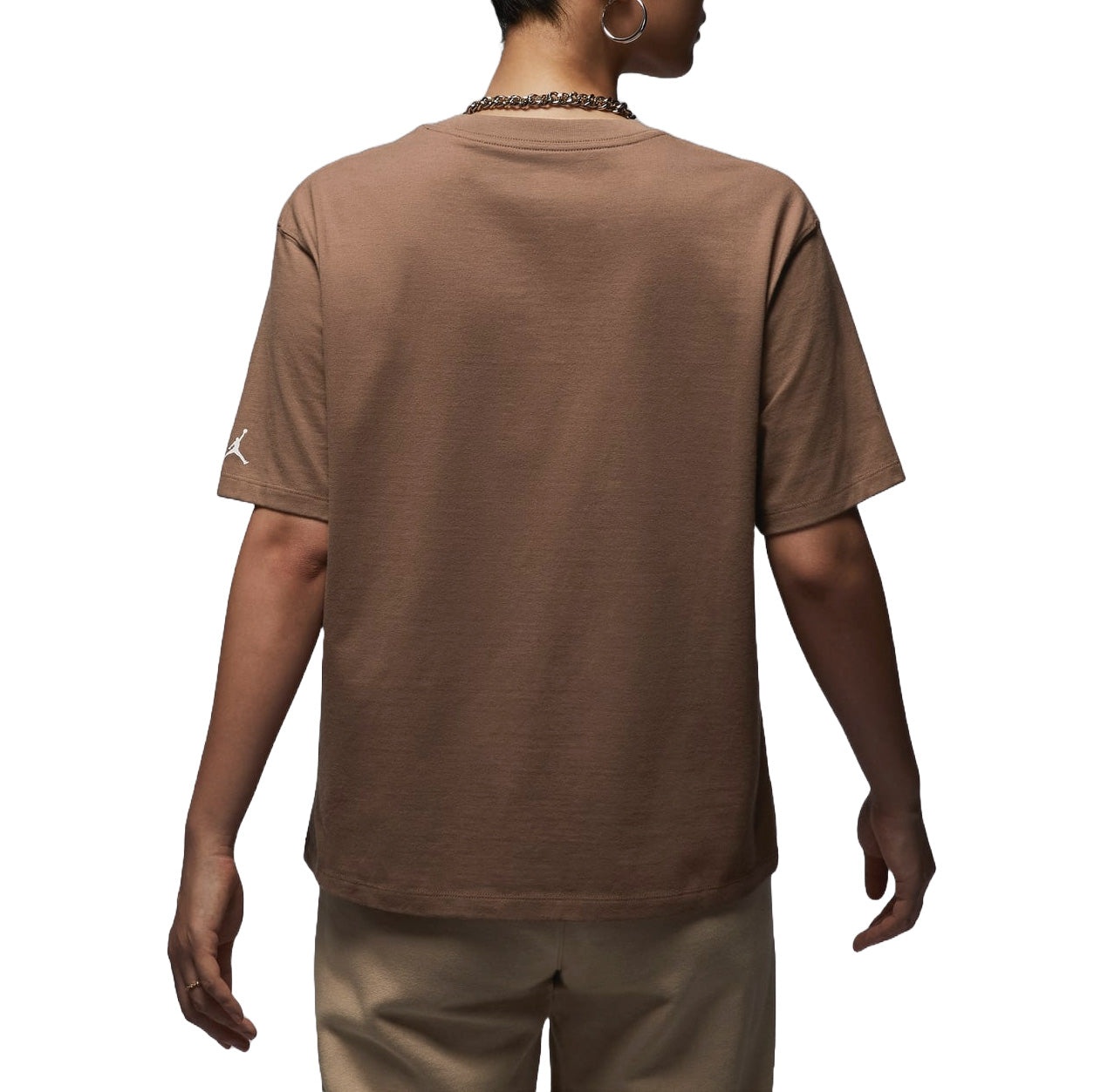 (WMNS) Air Jordan Flight Heritage Graphic T-shirt Asia Sizing 'Brown' FQ3241-223 - 2