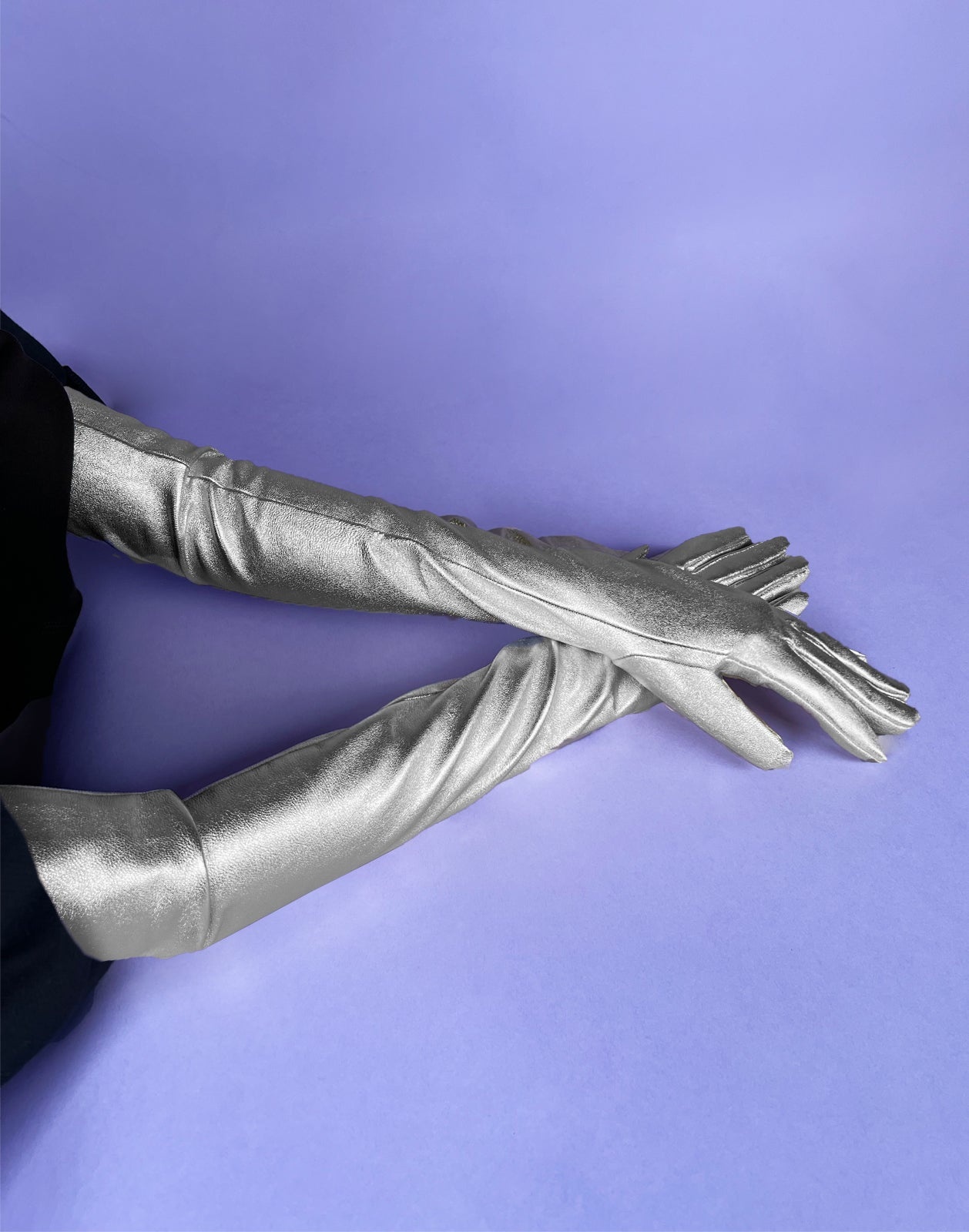 Bea Long Metallic Leather Gloves - 2