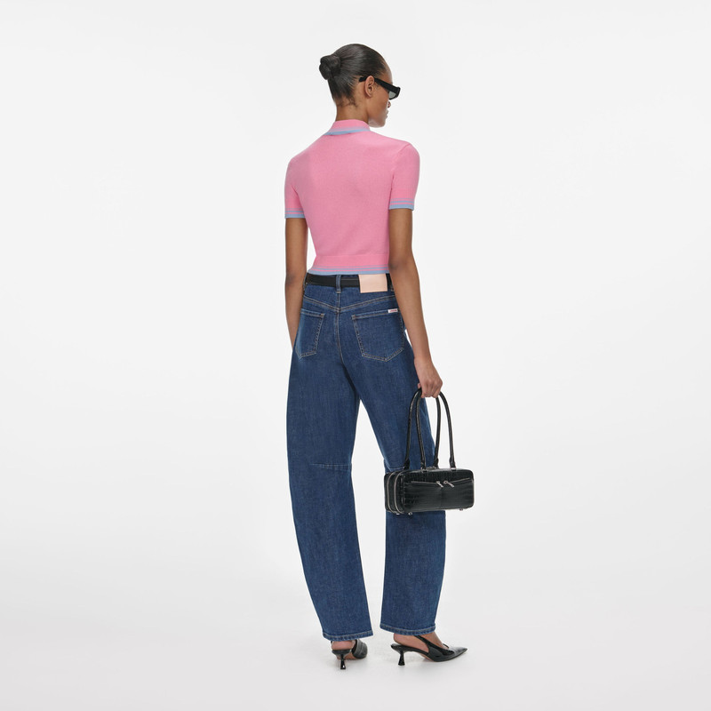 self-portrait Pink Contrast Stripe Knit Top outlook