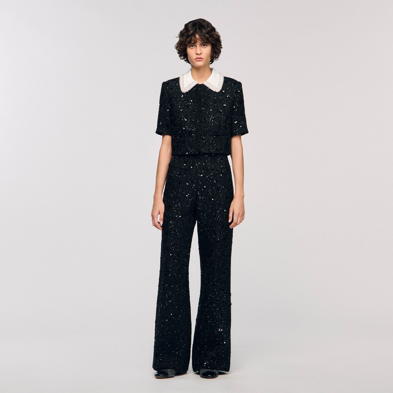 RHINESTONE TWEED TROUSERS 3