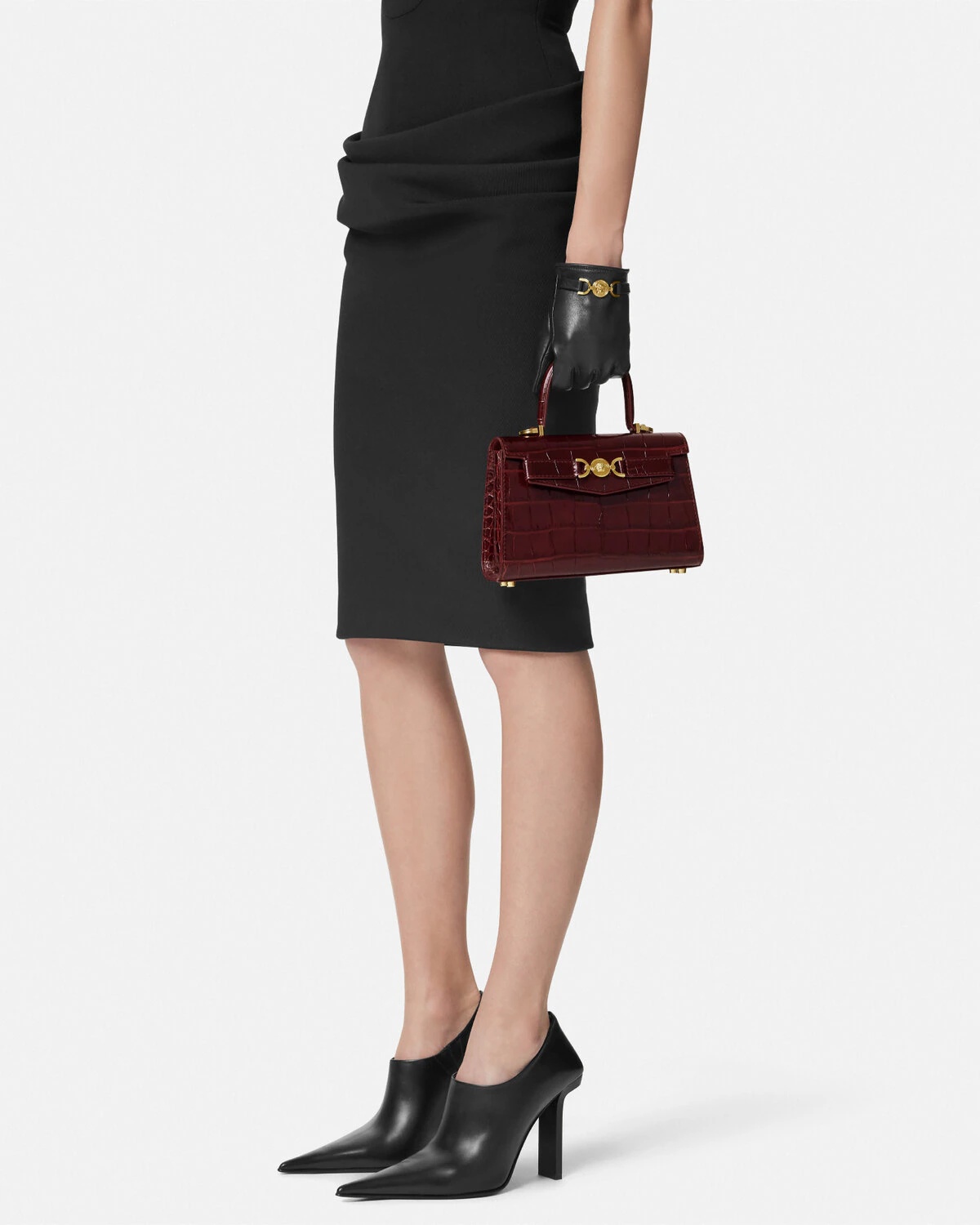 Croc-Effect Medusa '95 Small Handbag - 3