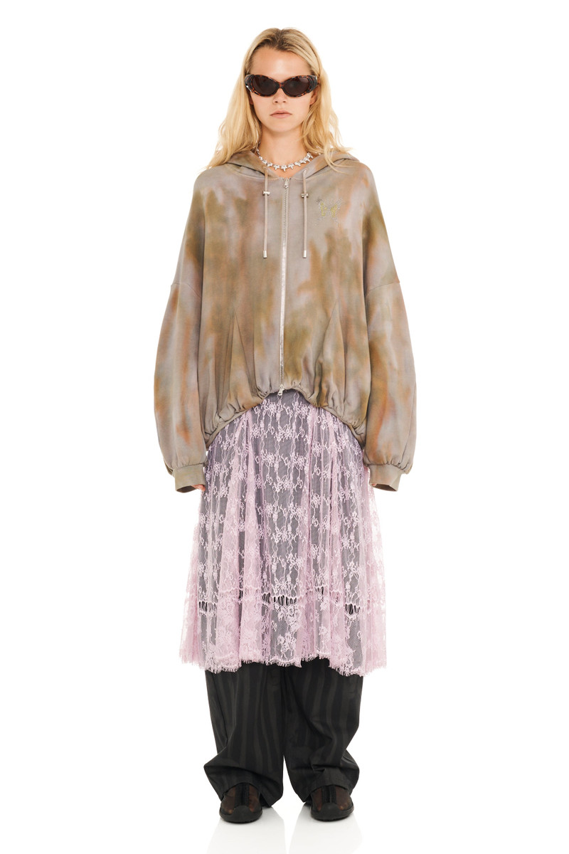 REISHI AURORA GATHERED ZIP UP HOODIE 1