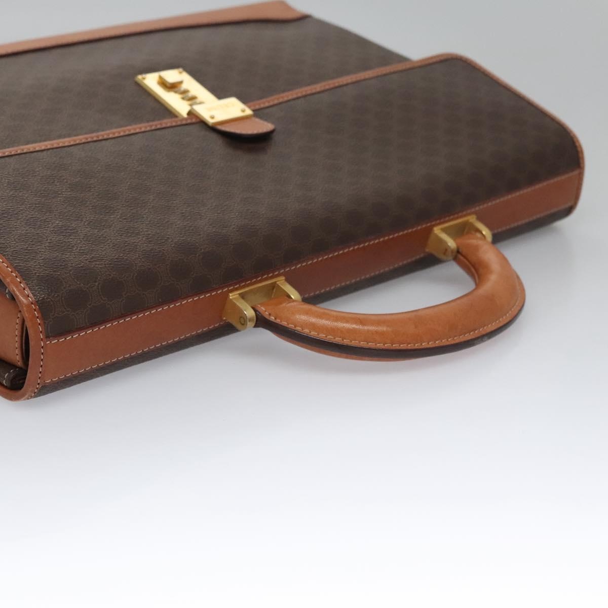 CELINE Macadam Canvas Business Bag Pvc Leather Brown Gold - 6
