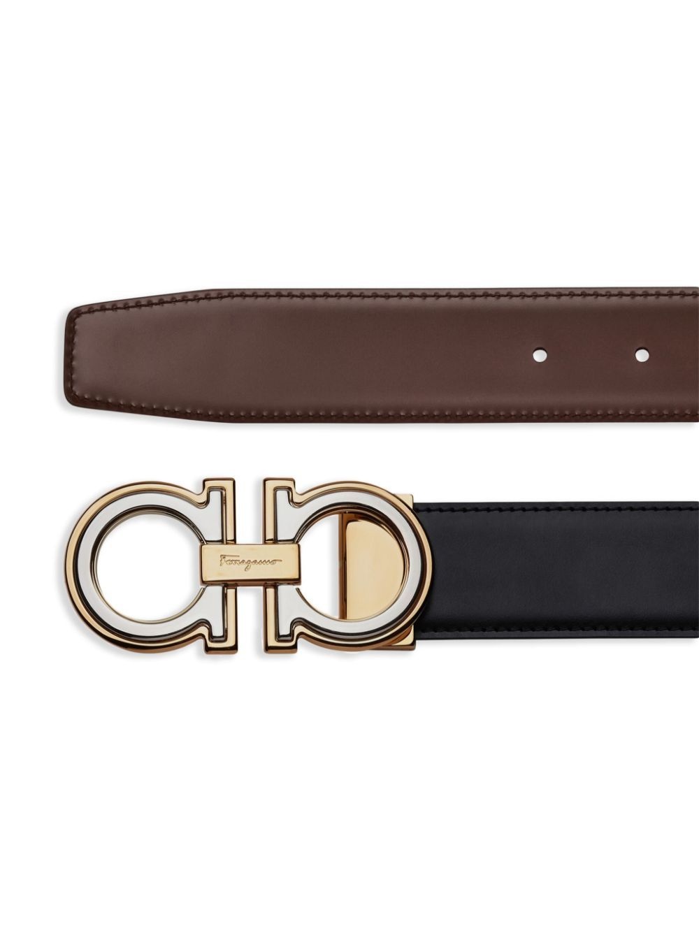 Gancini-buckle leather belt - 2