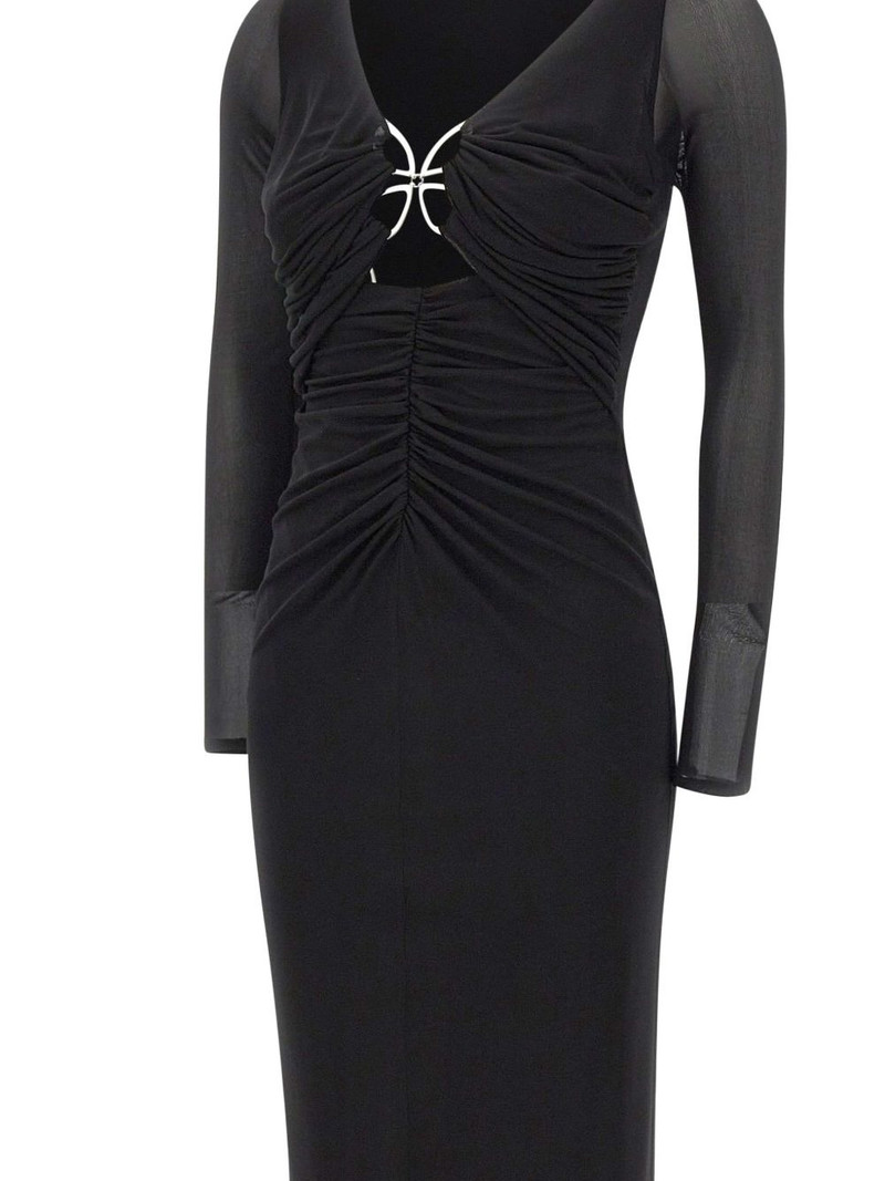 butterfly-clasp ruched midi dress 4