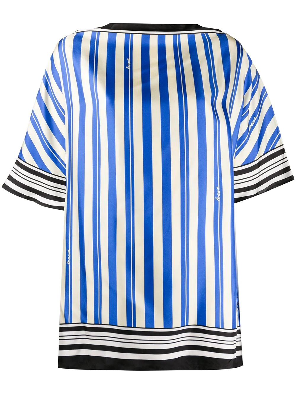 striped print silk scarf top - 1