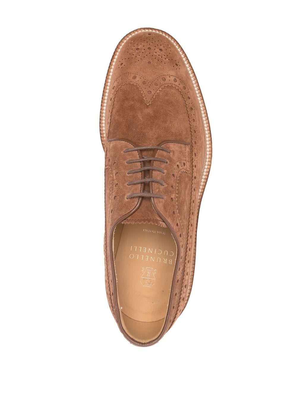 perforated suede brogues - 4
