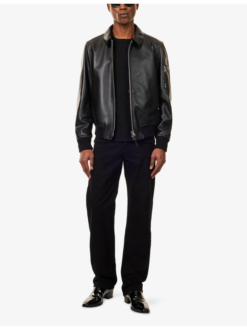 TOM FORD Plonge Pocket Leather Jacket outlook