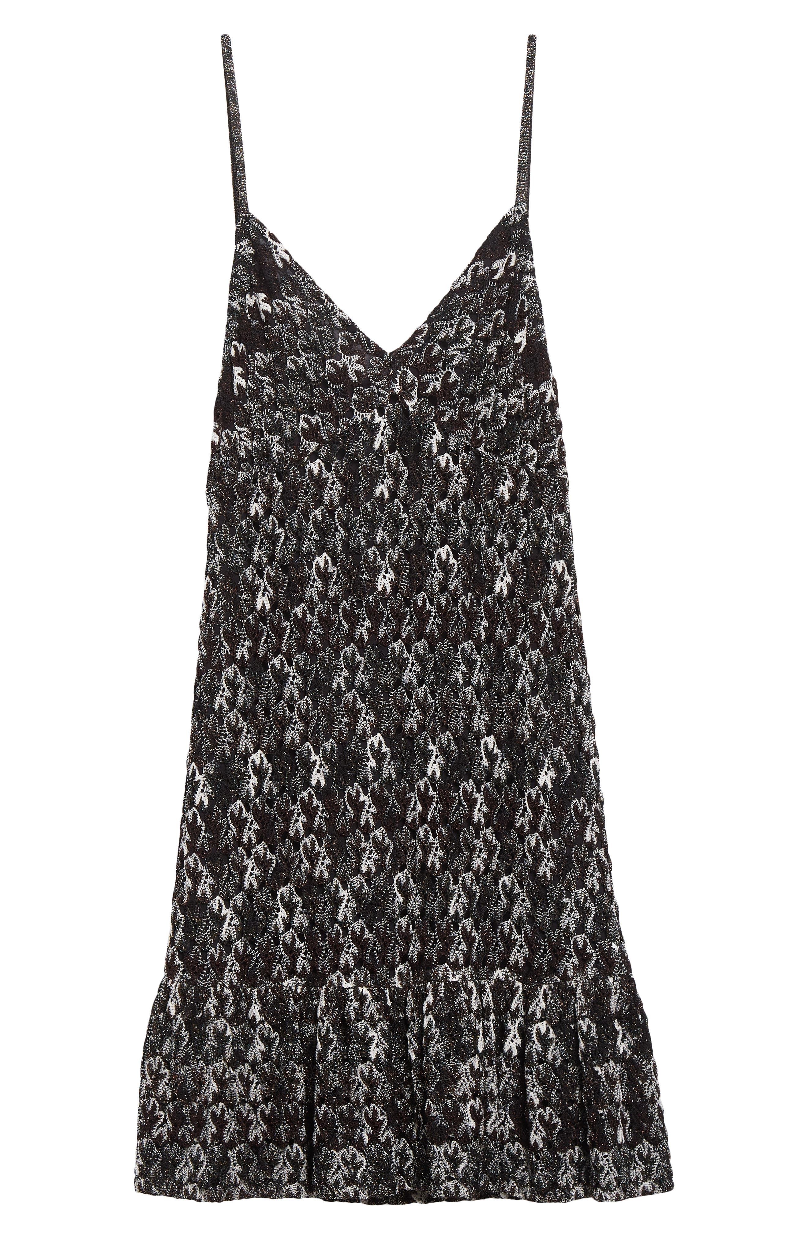 Missoni Knit Metallic Lace Minidress in Dark Brown And Black at Nordstrom - 5