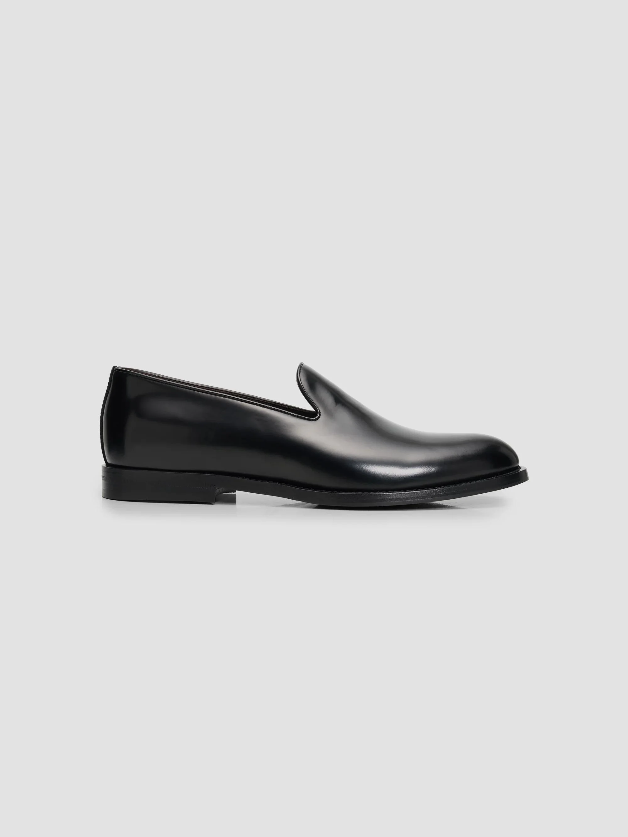 Men's Venetian Leather Loafers - Black - 1