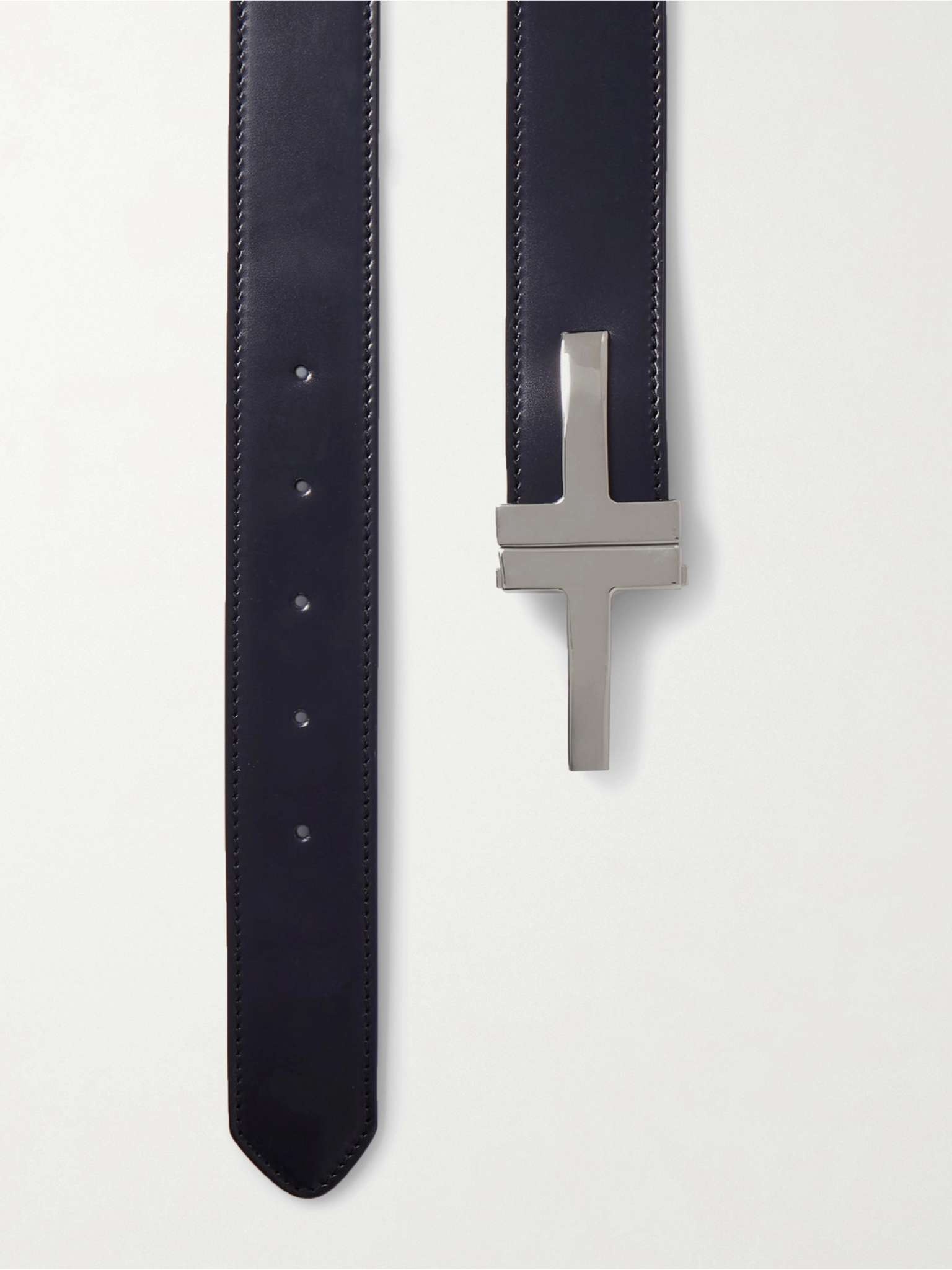 3cm Polished-Leather Belt - 3