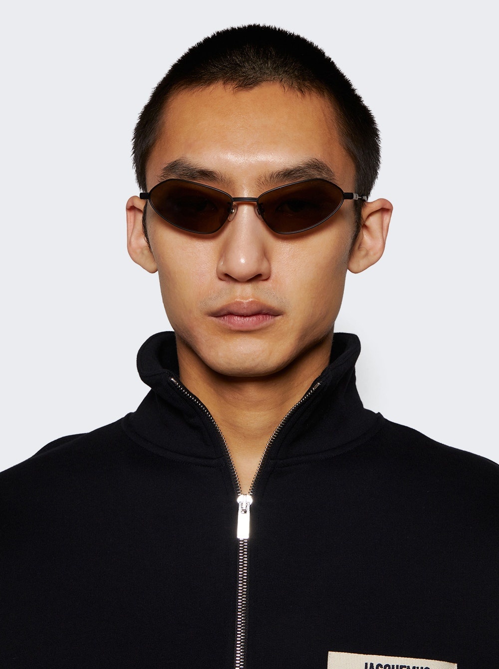 X Jacquemus Bambino Angular Metal Sunglasses Black - 2