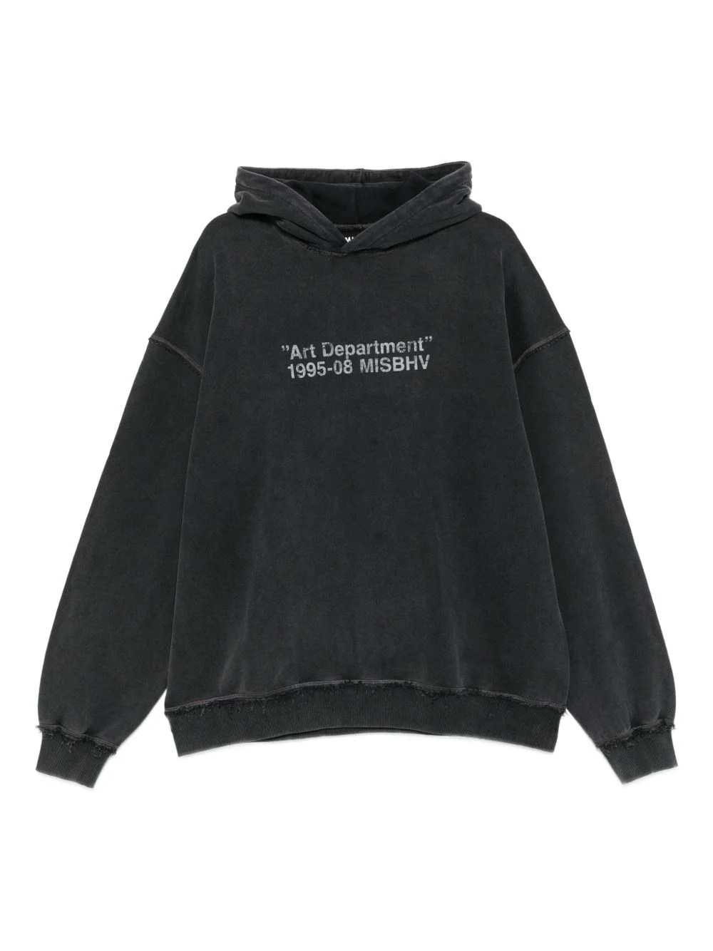 frayed-hem hoodie - 1