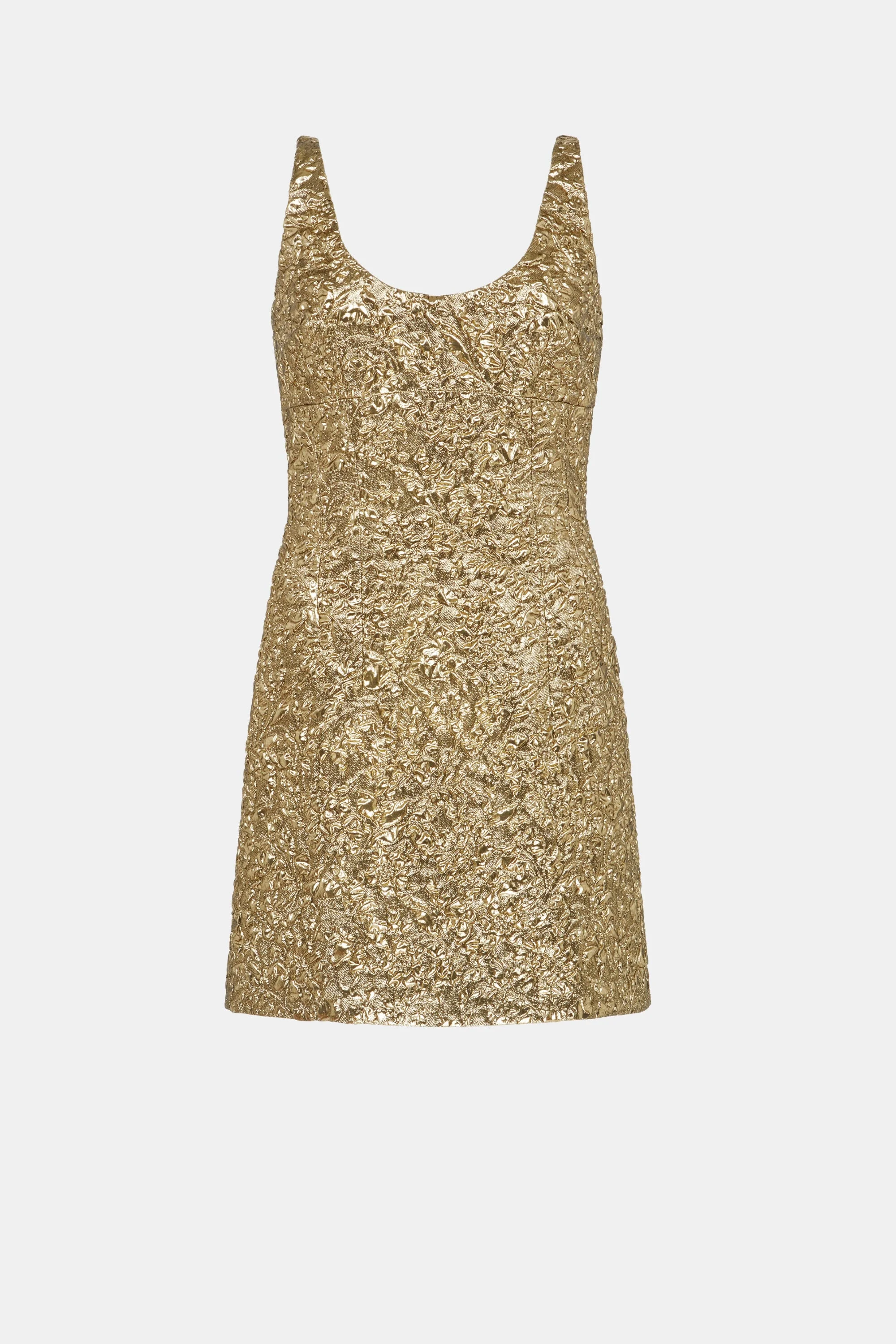 Einna Dress In Gold Double Warp Floral - 1