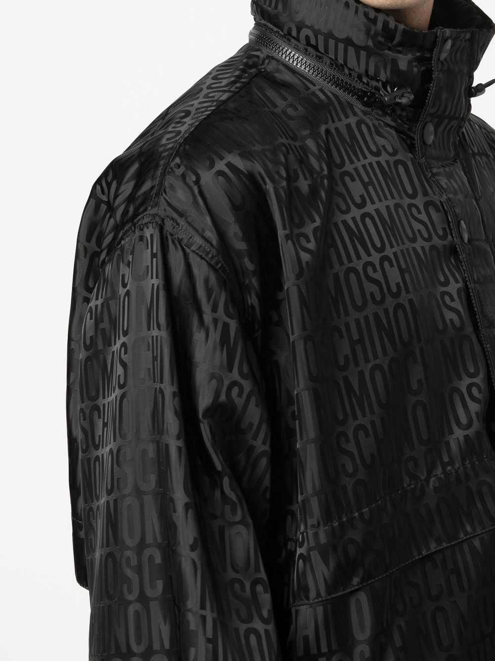 monogram-jacquard hooded jacket - 5