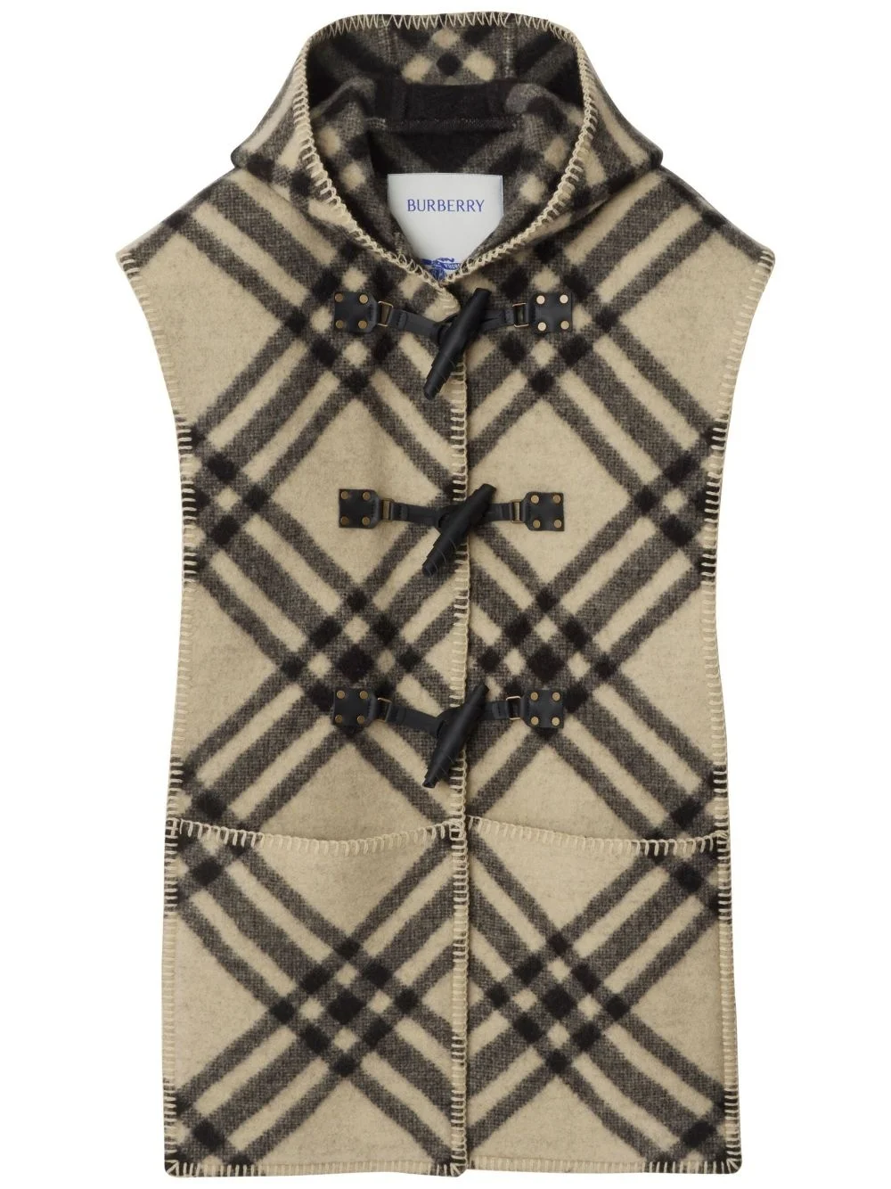Check wool cape - 1