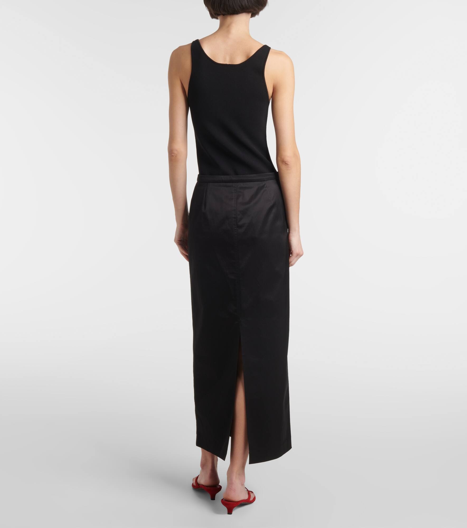 Cotton-blend maxi skirt - 3