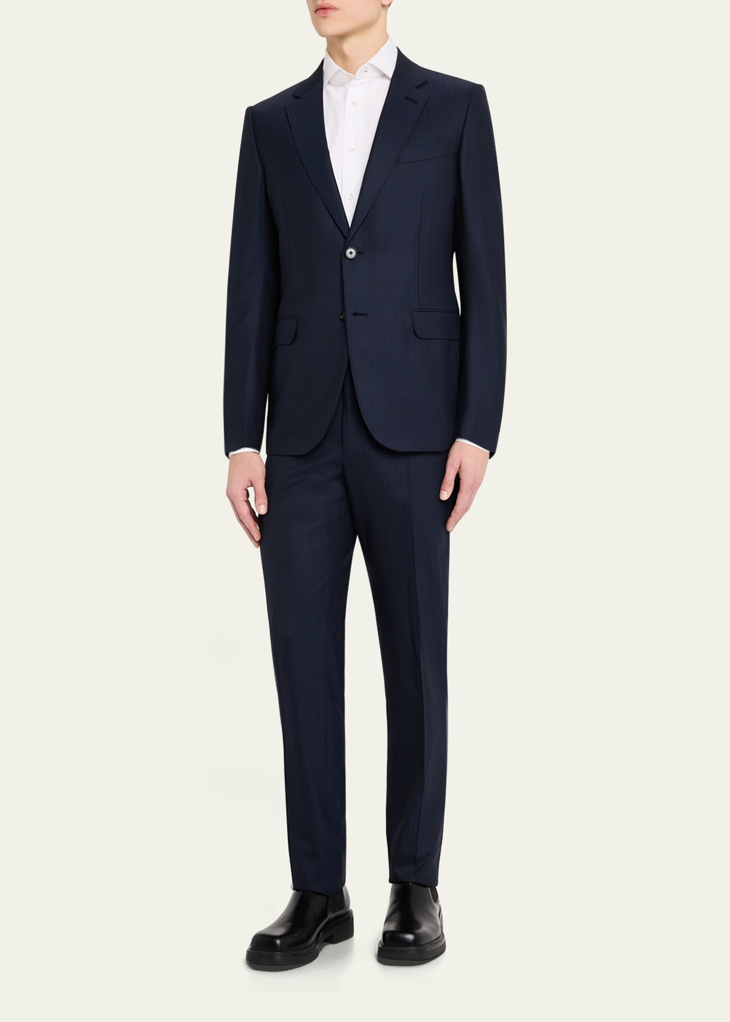 Men's Striped Wool Suit - 2
